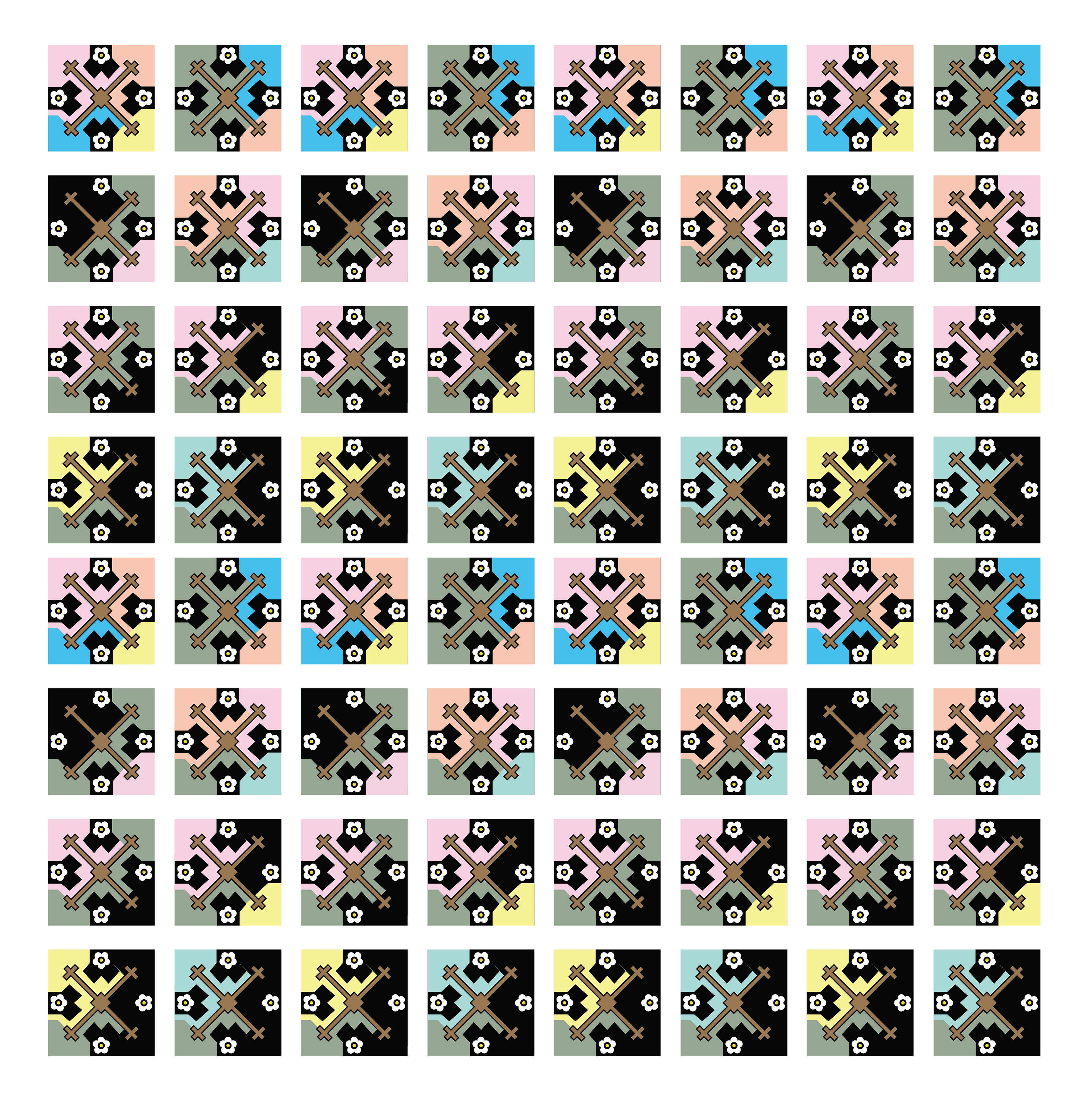 Flower Cage, Digital Art, Pattern 4, 2025