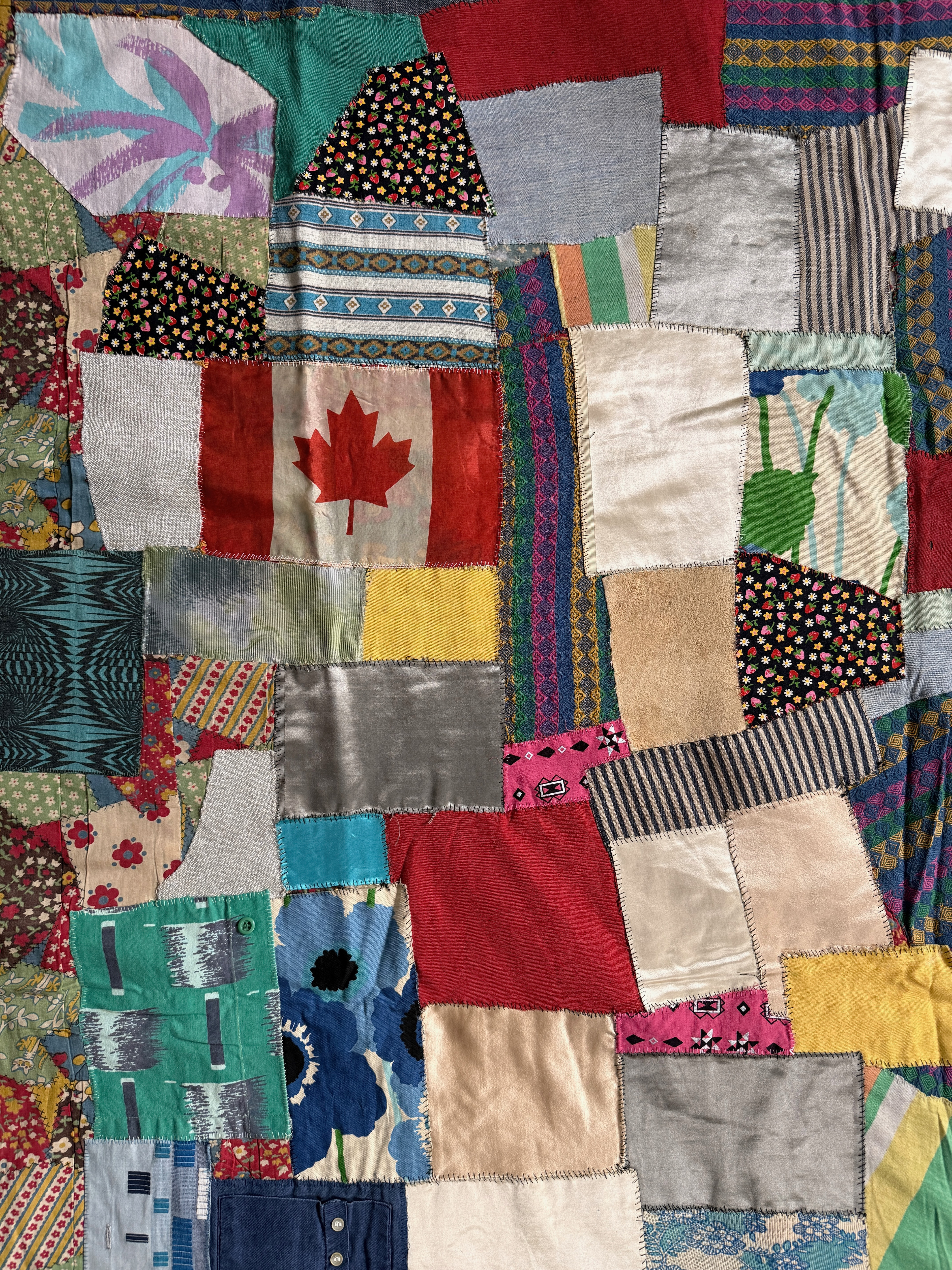 Patchwork, Hand Sewn, 1989, work in progress