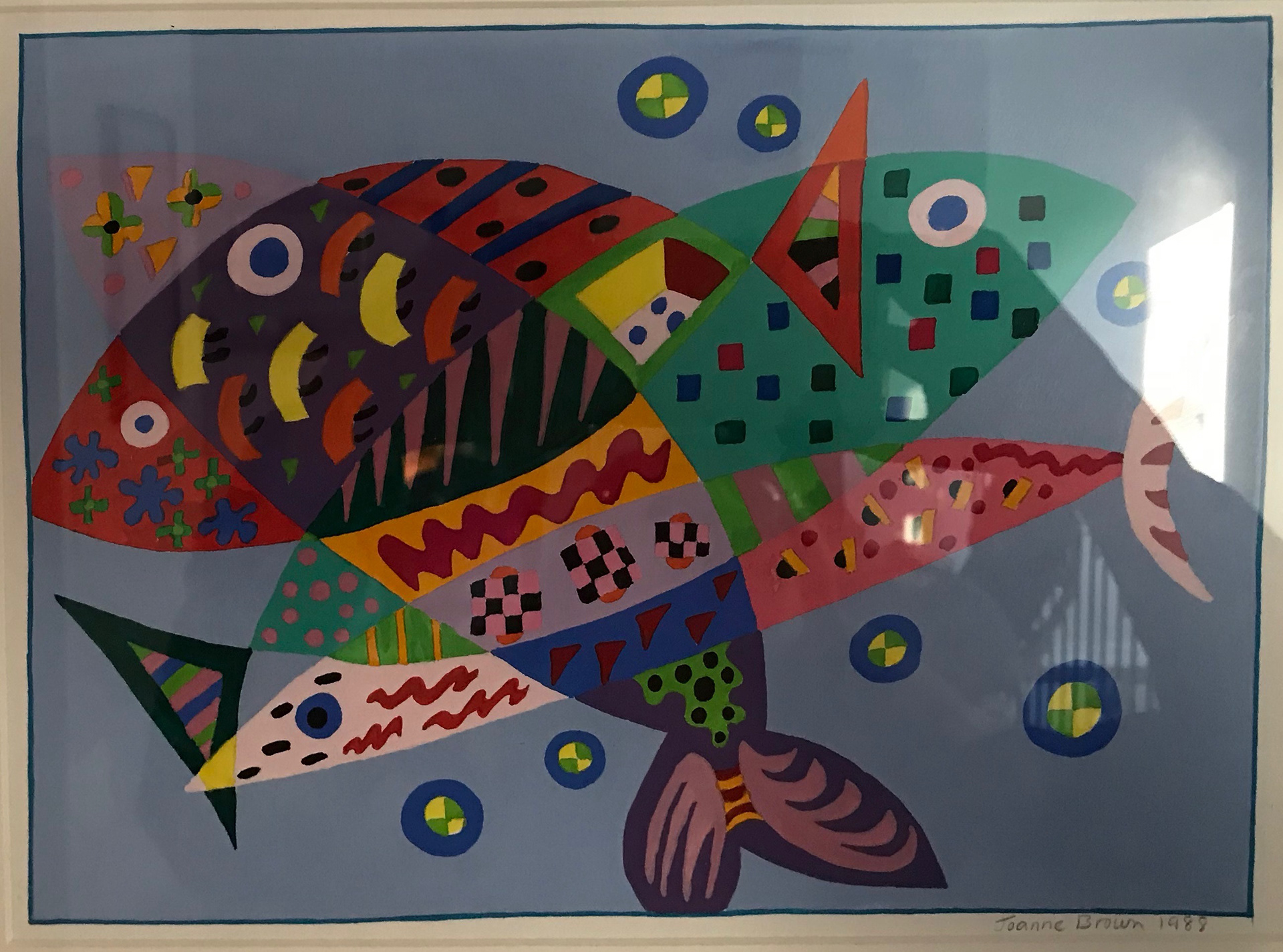 Fish Diagram, Watercolor on Paper, 10" x 7", 1988