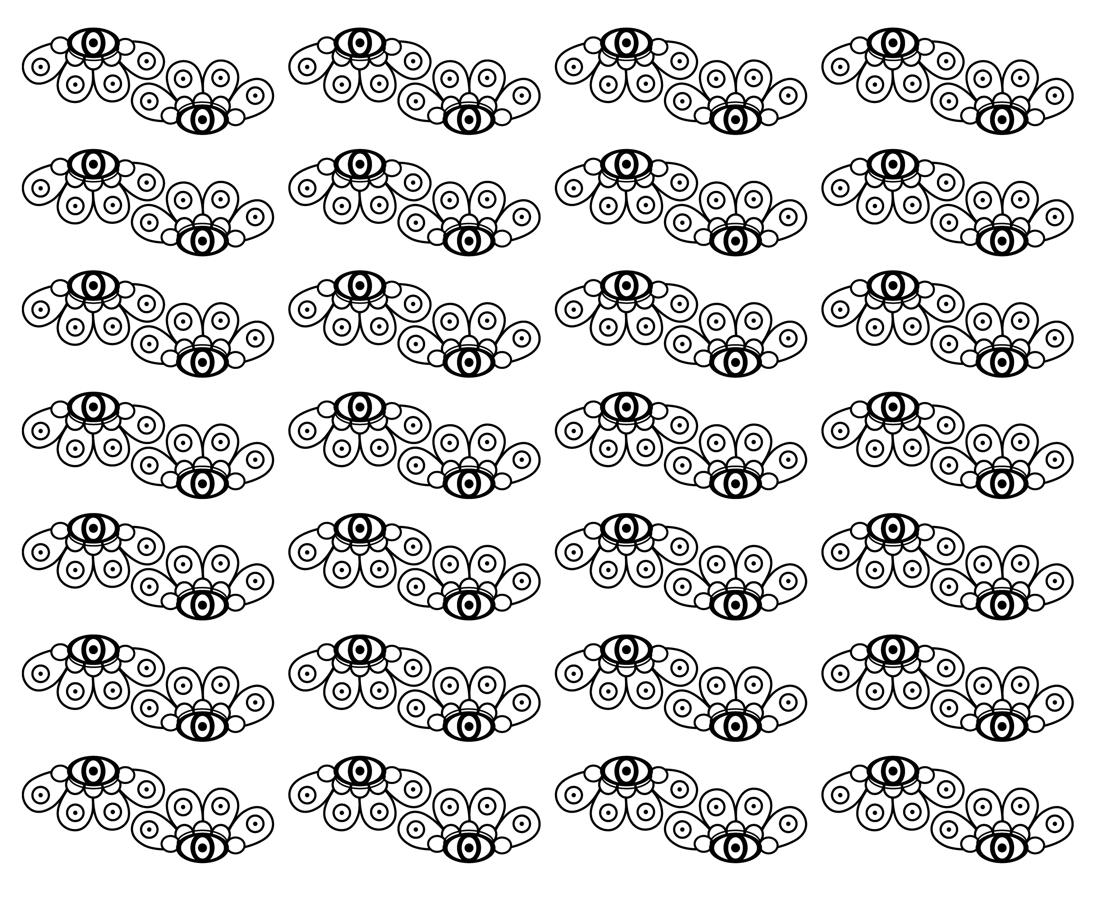 Flower Eye Flip, Digital Art, Pattern 1, 2025