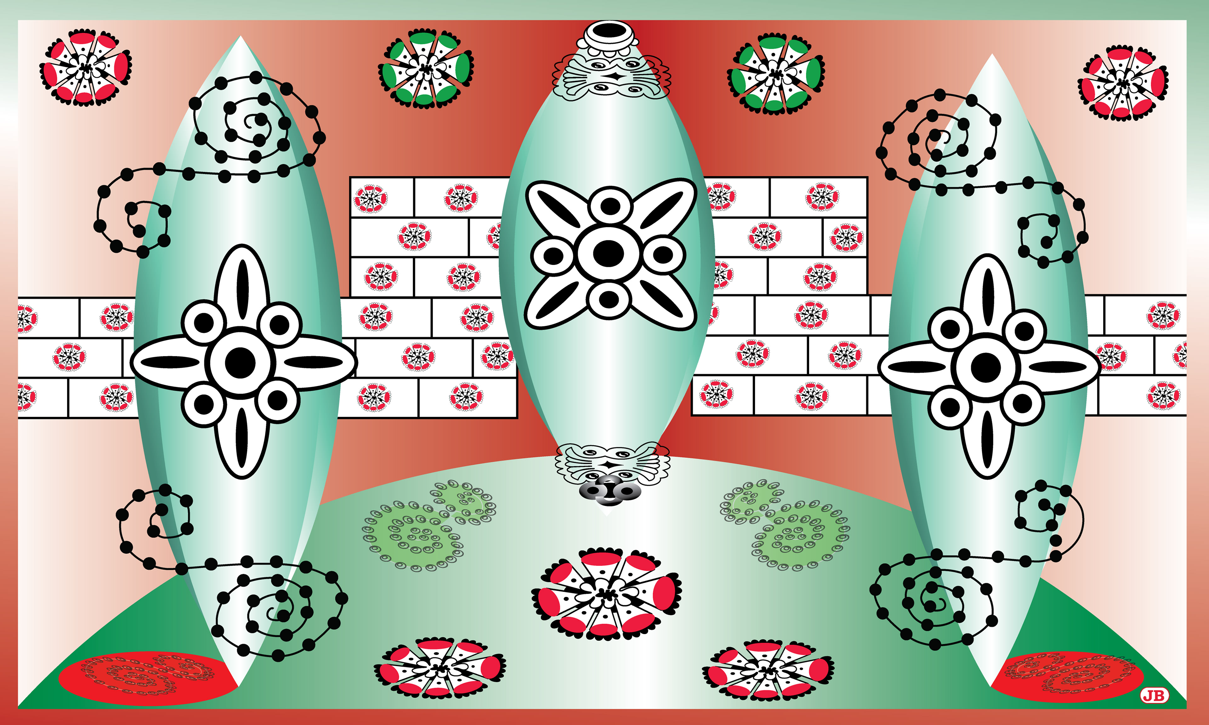 Christmas Chimney Dance, Digital Art, 2008
