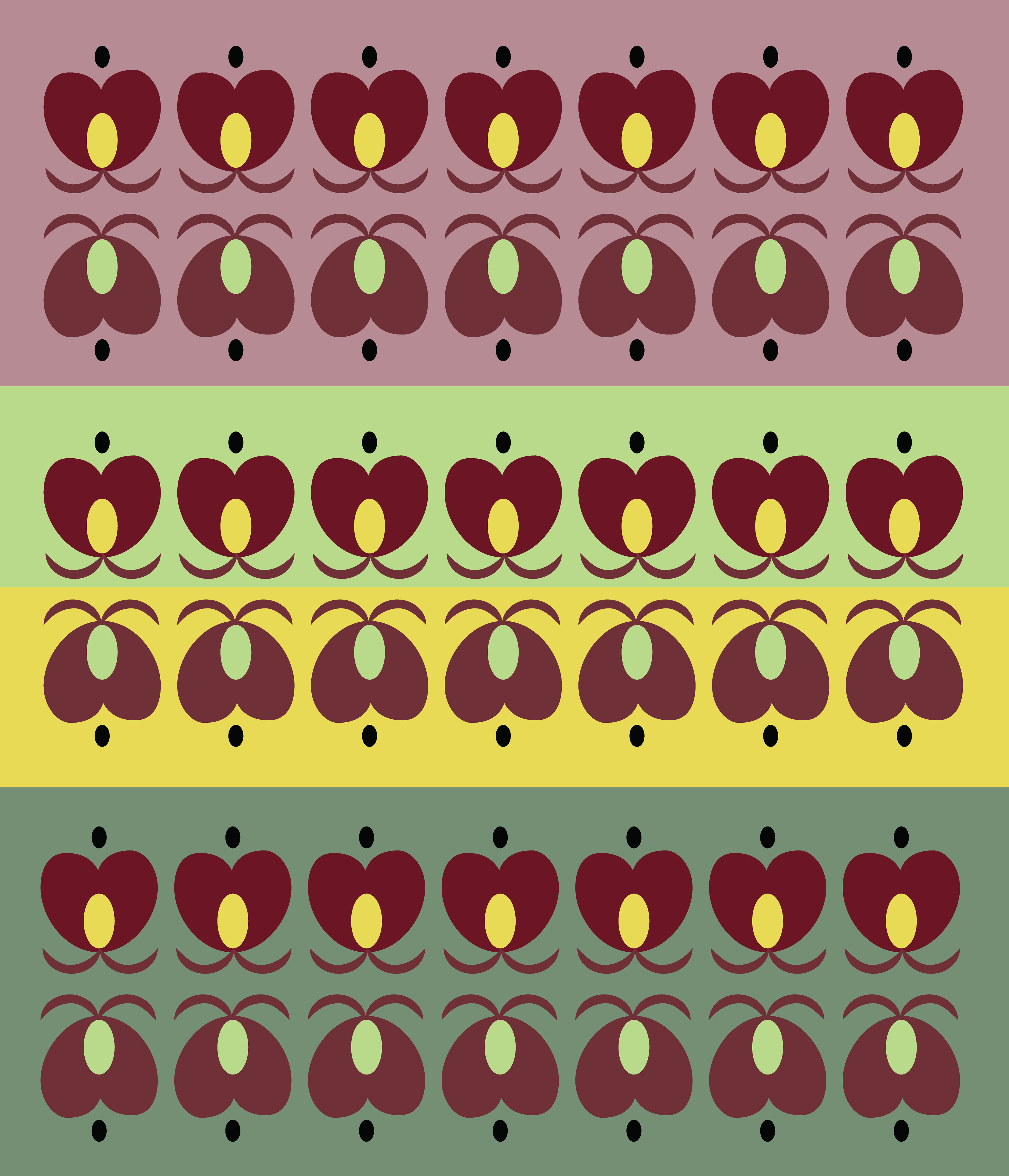 Apple Heart, Digital Art, Pattern 5, 2025