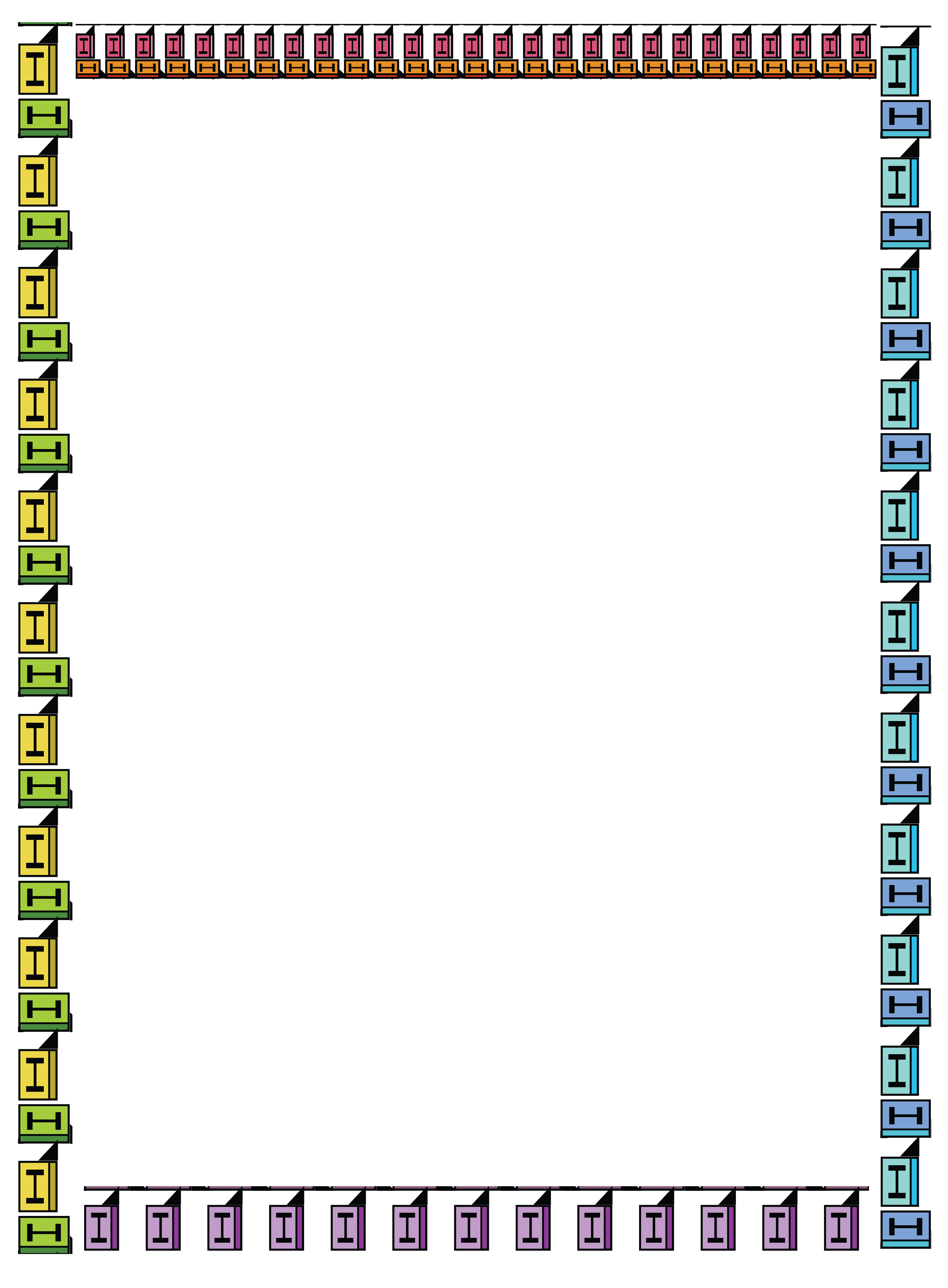 Alphabet Block Stationery, Digital Art, color version, 2024