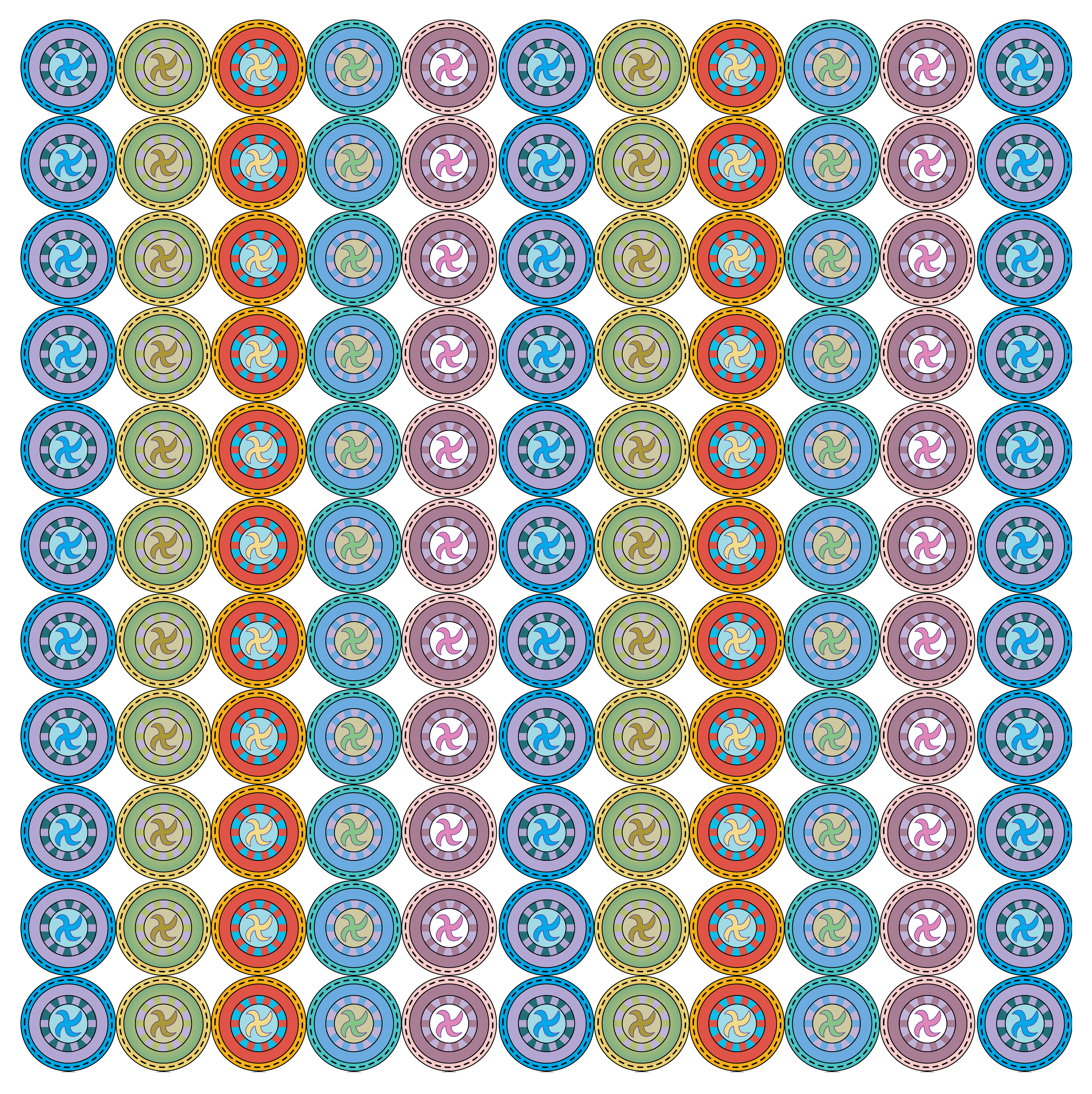 X Chromosome Wheel, Digital Art, Pattern 2, 2025