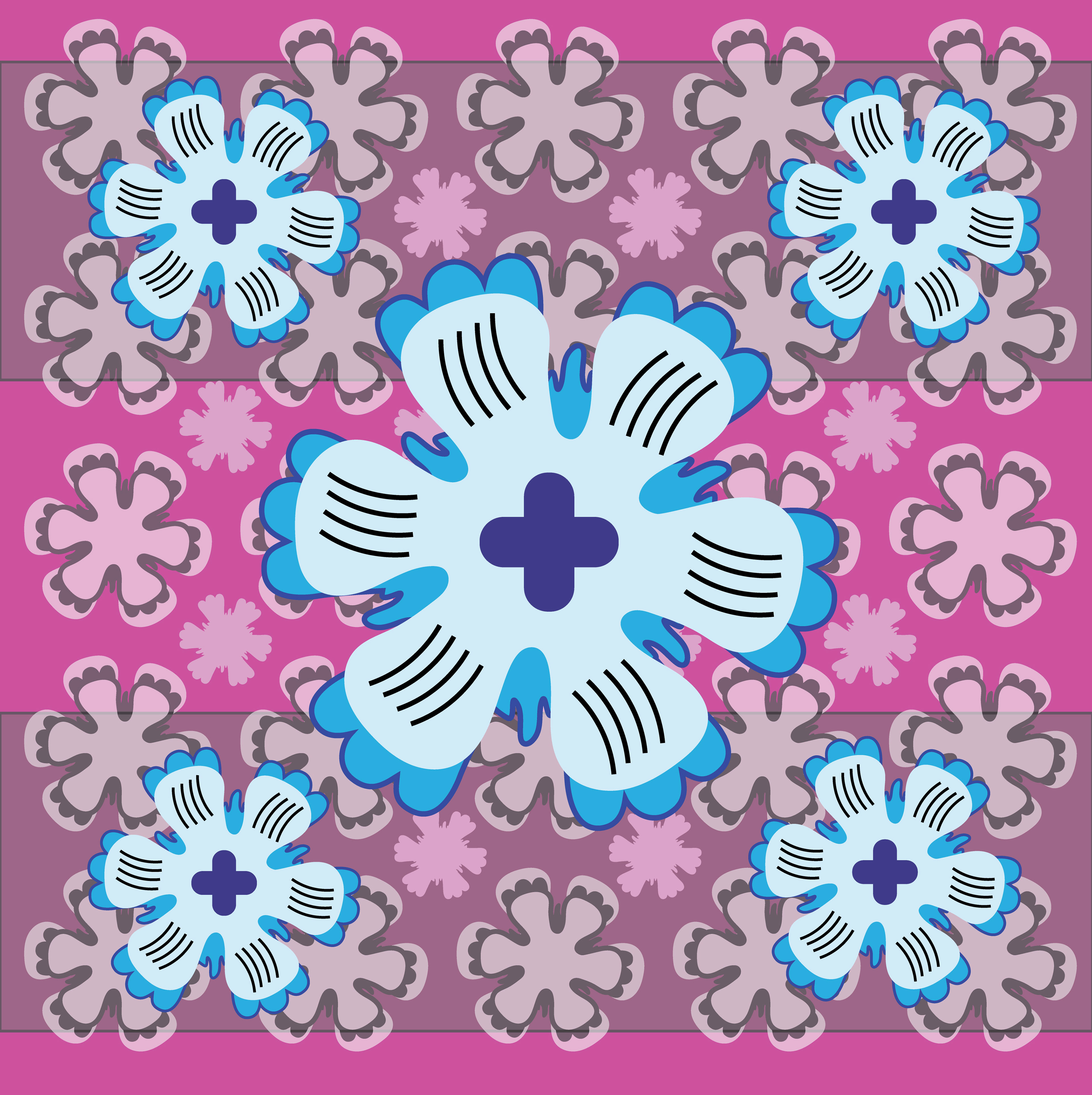 Flower Wings, Digital Art, Pattern 3, 2025