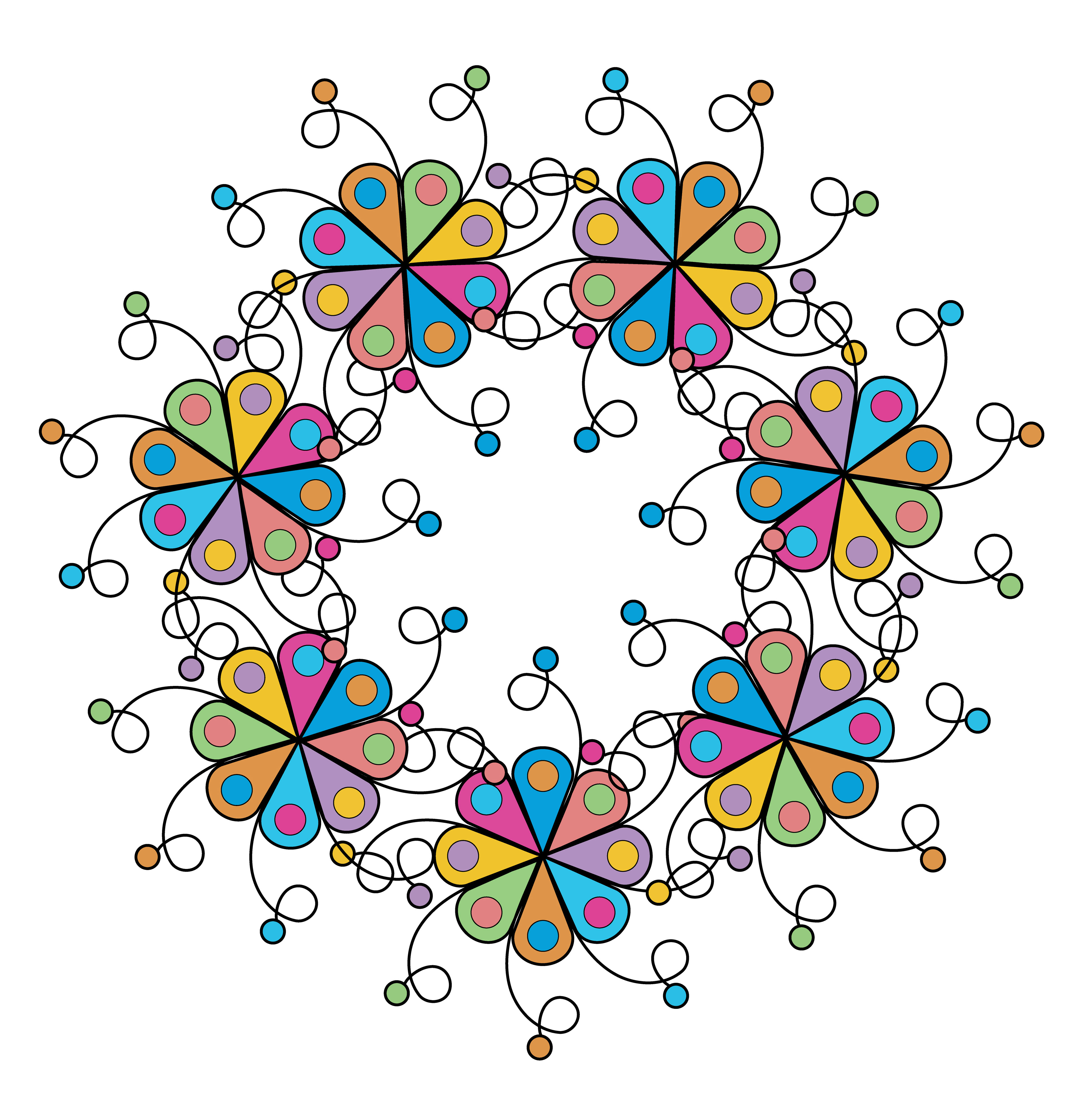 Flower Power, Digital Art, Radial, 2021