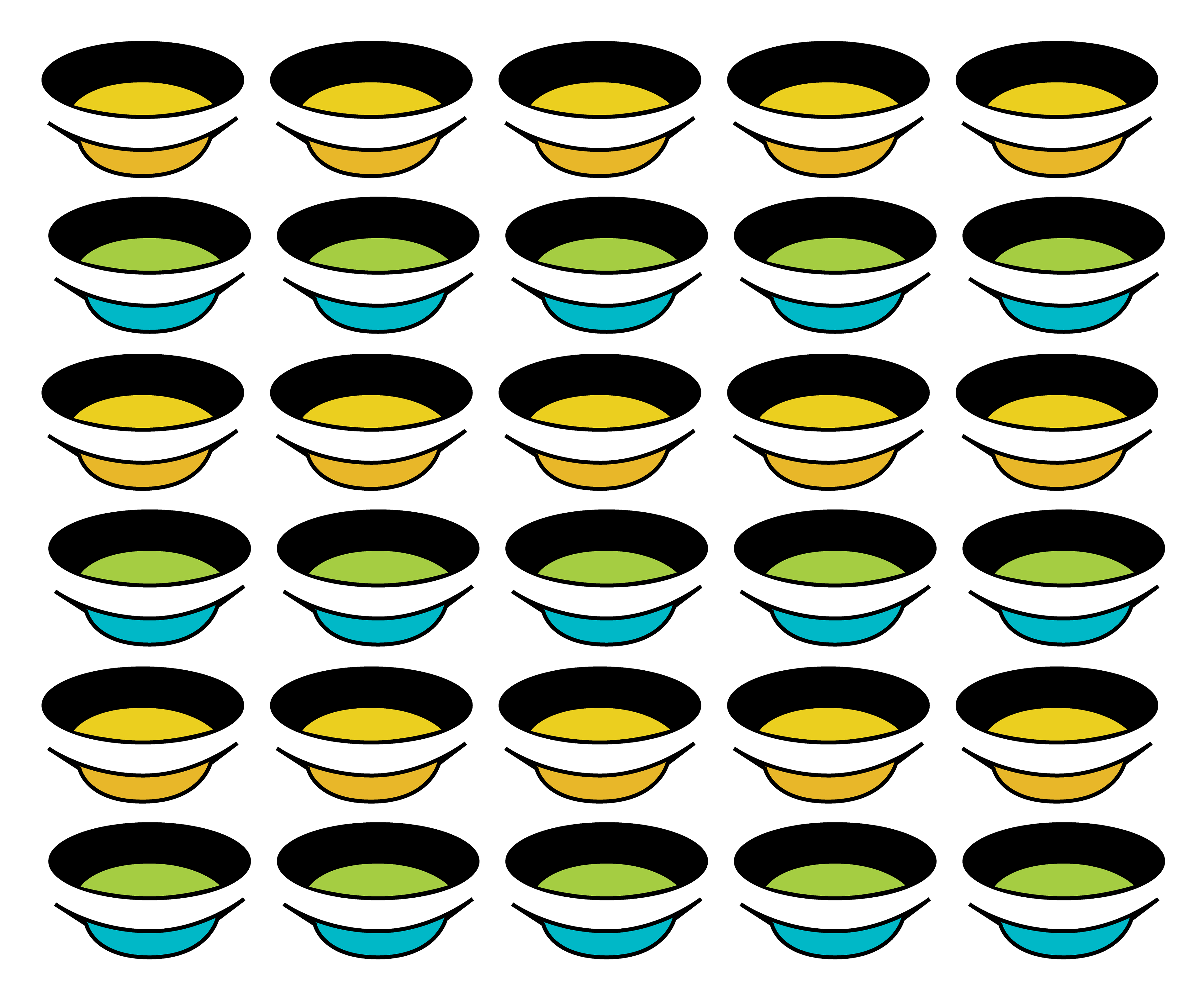 Paint Pots, Digital Art, Pattern 1, 2023