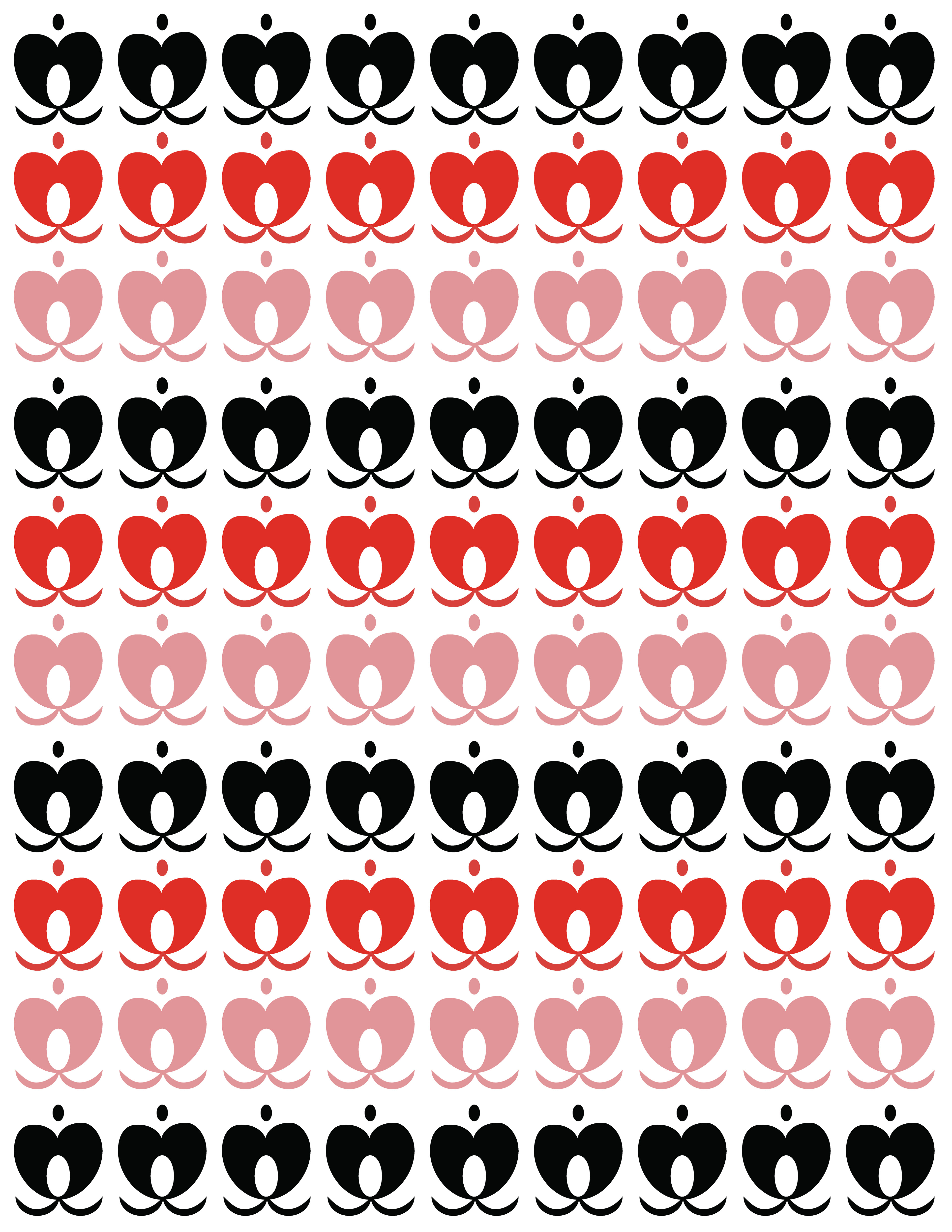Apple Heart, Digital Art, Pattern 2, 2025