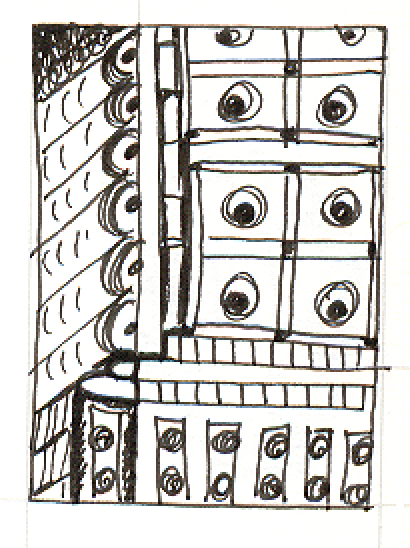 Pneumatic Tubes, Pen and Ink on Paper, 1997