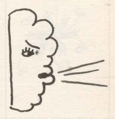 Strong Wind Cloud, Pen and Ink on Paper, 2001