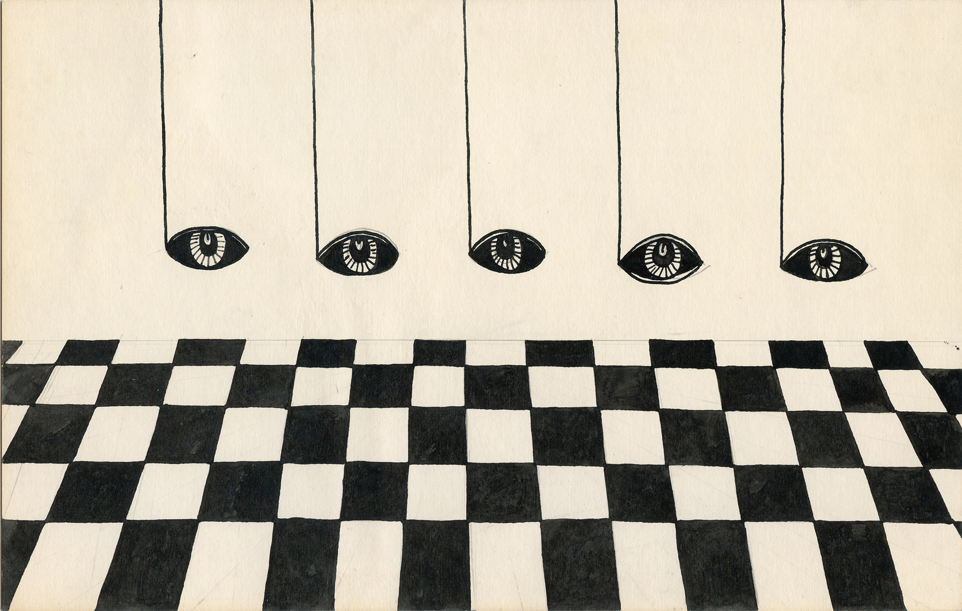 Eye Drops, Gouache on Card Stock, 1976