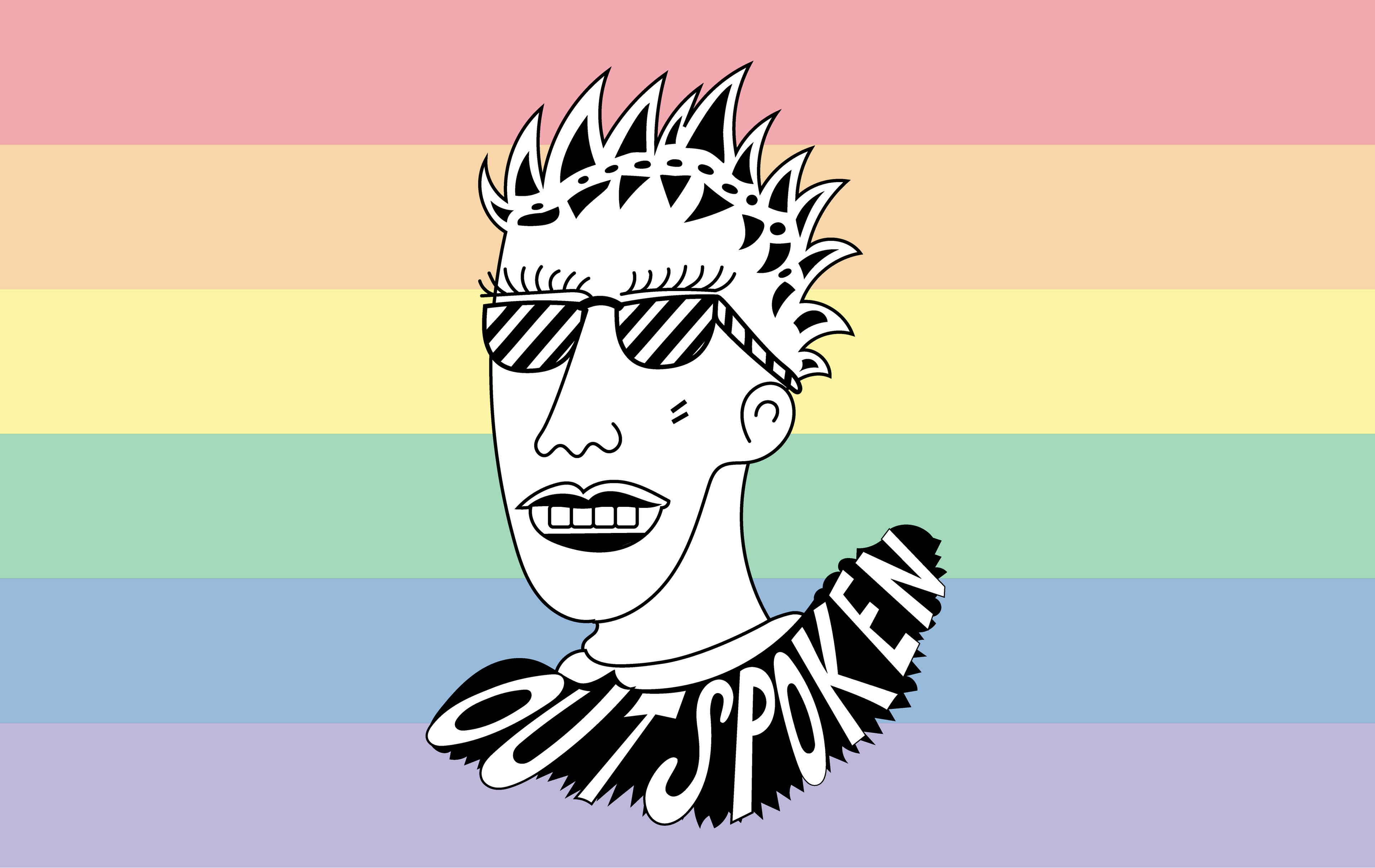 OUTspoken, Digital Art, rainbow version, 2022