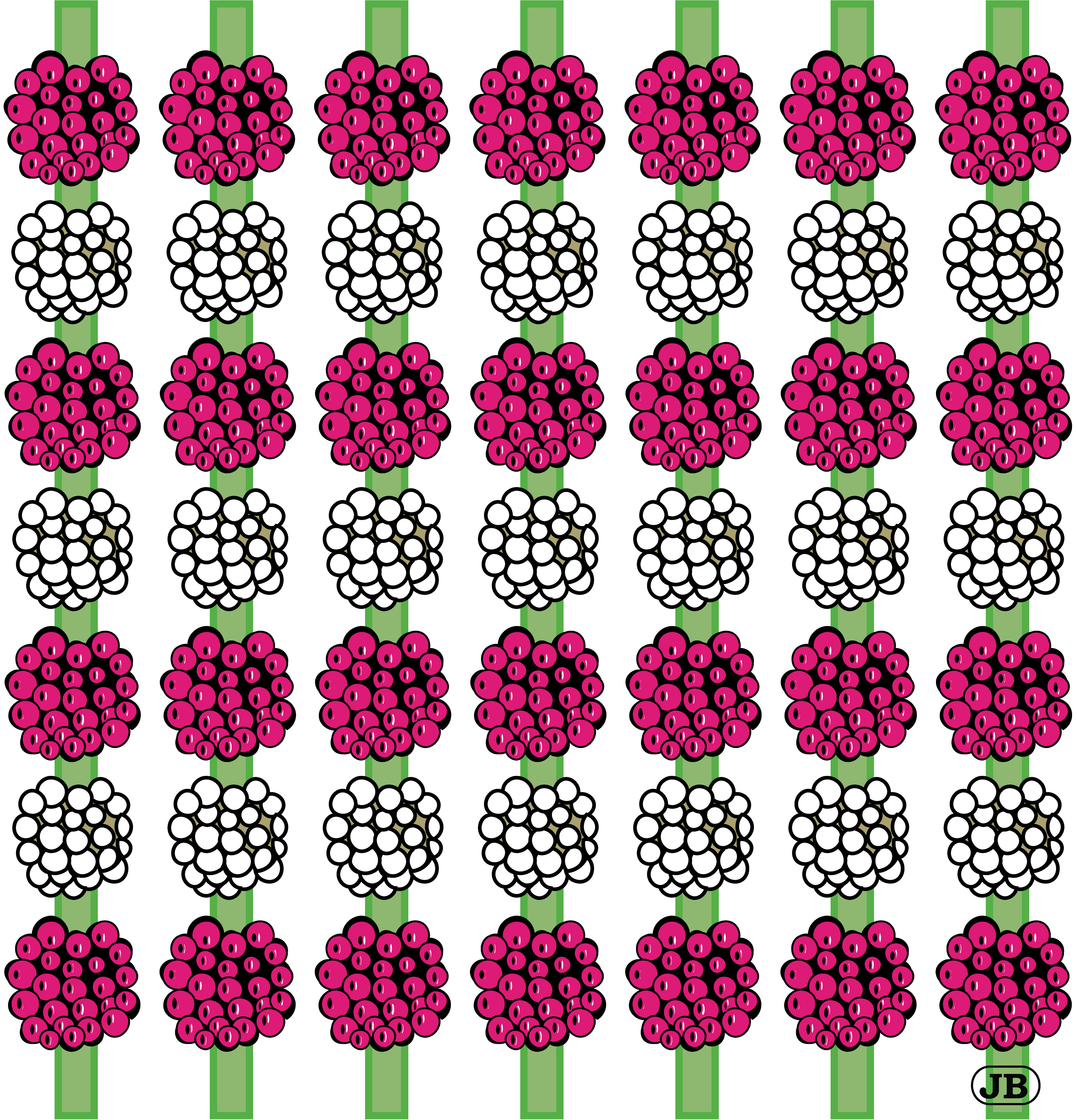 Berry Pattern 2, Digital Art, 2025