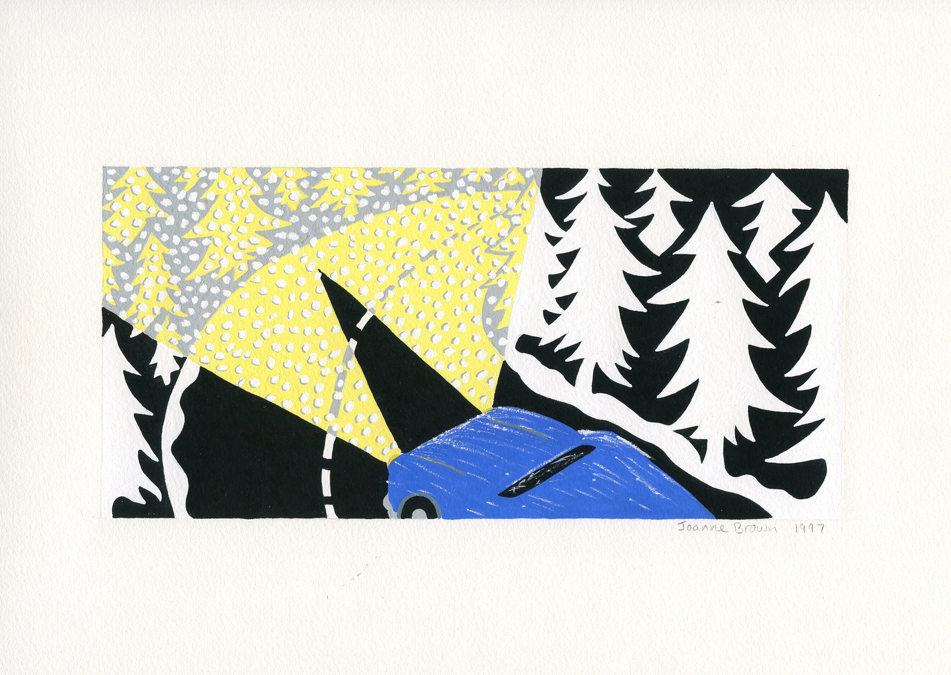 Driving Snow - Watercolor on Paper, 1997