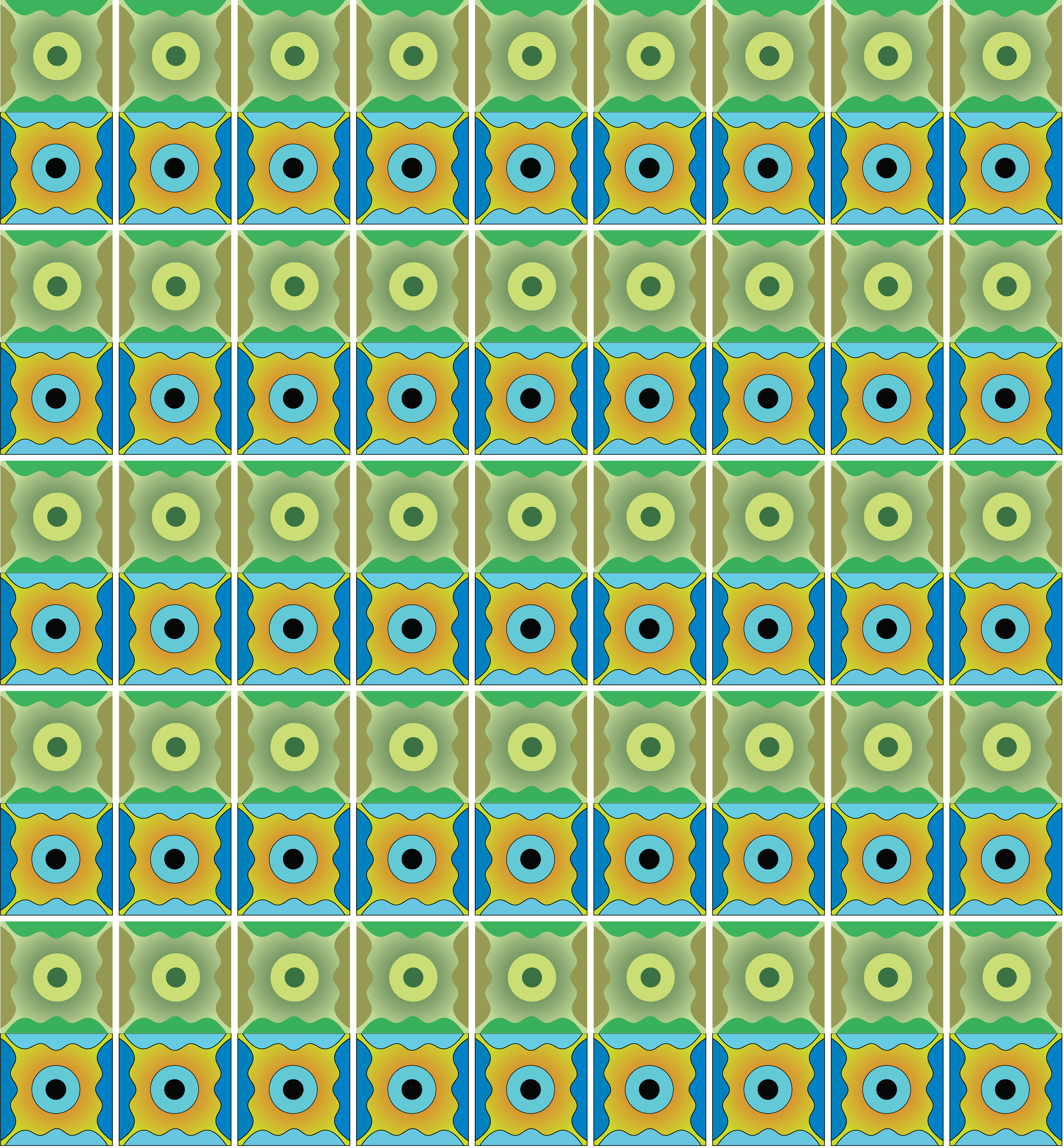 Night Flower Eyes, Digital Art, Pattern 10, 2025