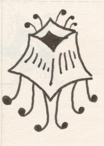 Party Lampshade, Pen and Ink on Paper, 2002