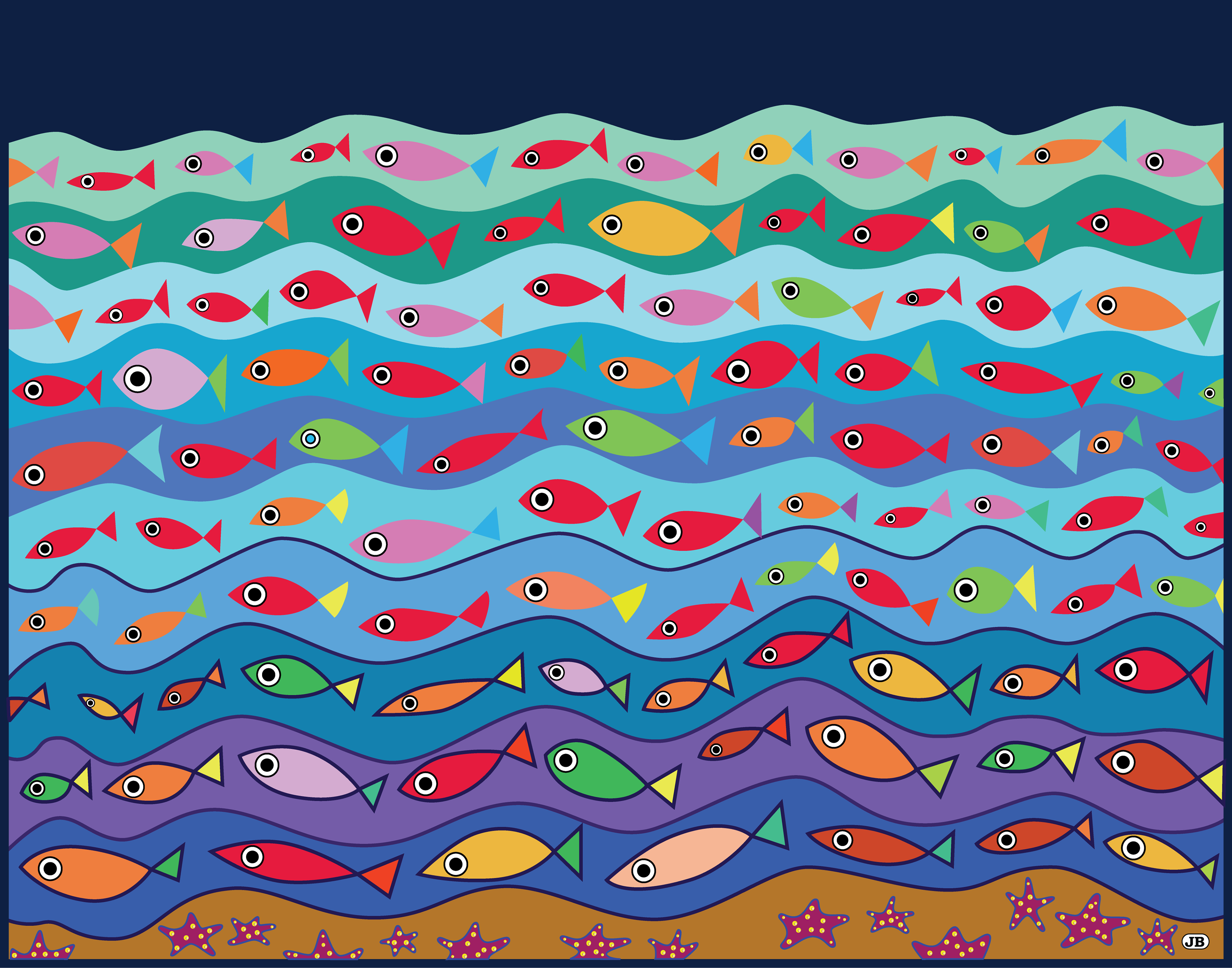 Swimming Fish, Digital Art, 2018