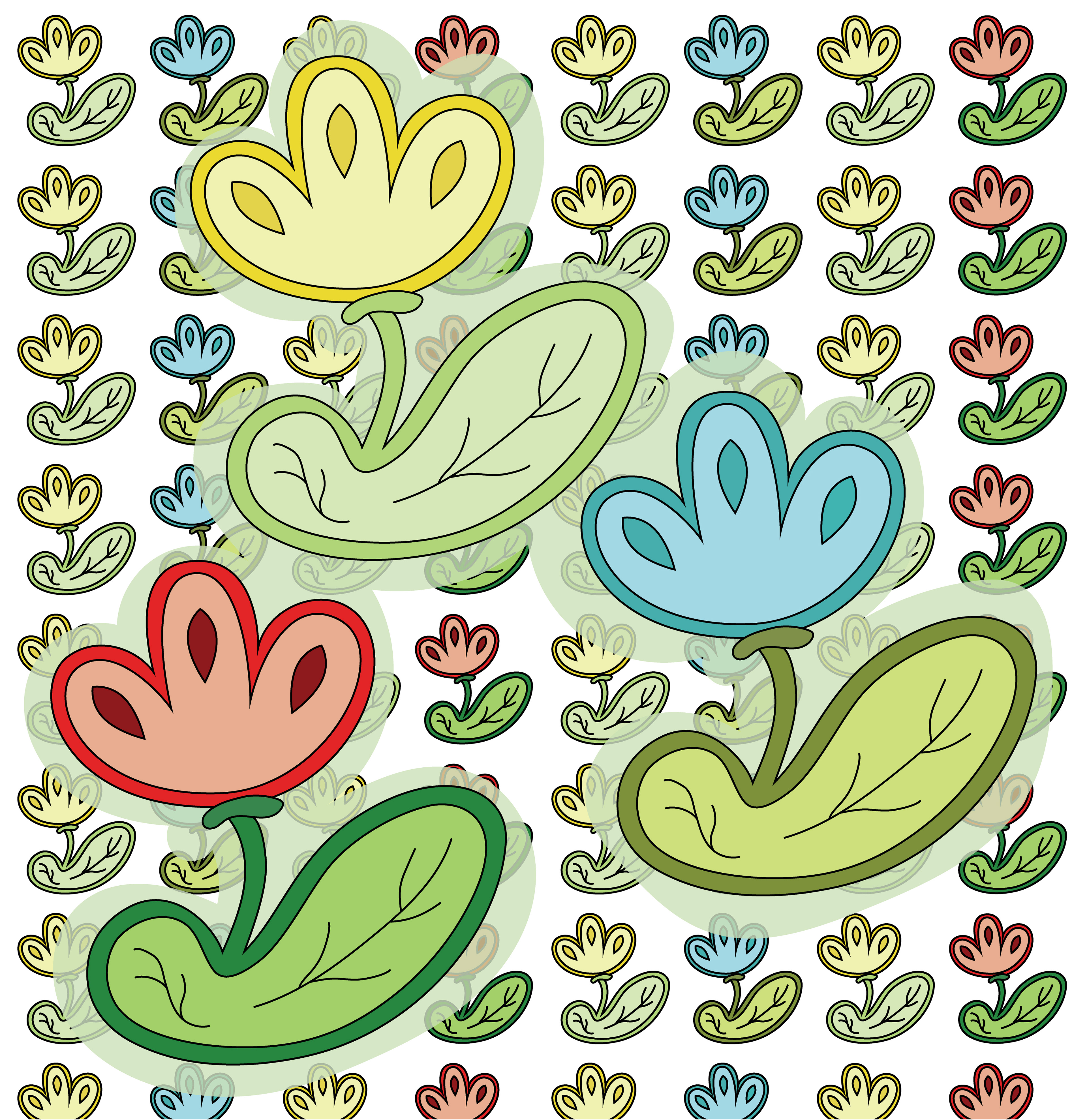 Flower Decals, Digital Art, 2025