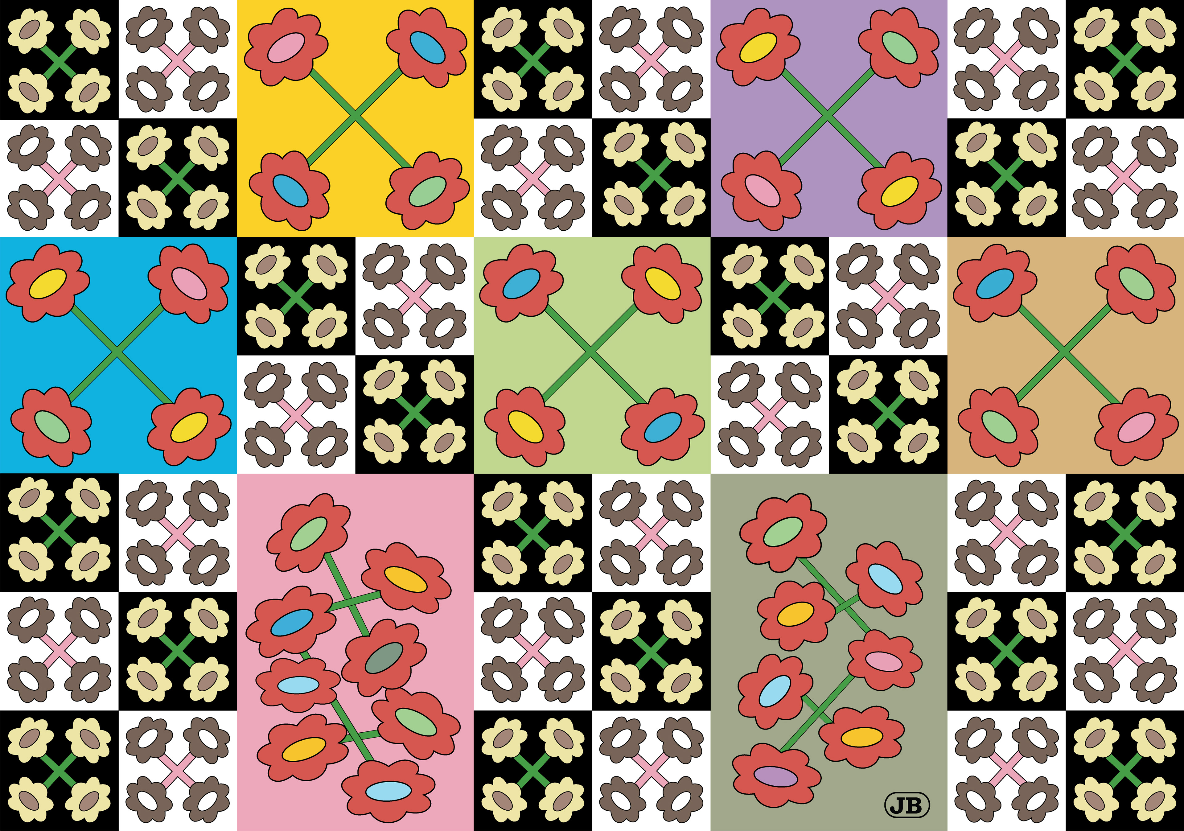 Poppies Quilt, Digital Art, 2021