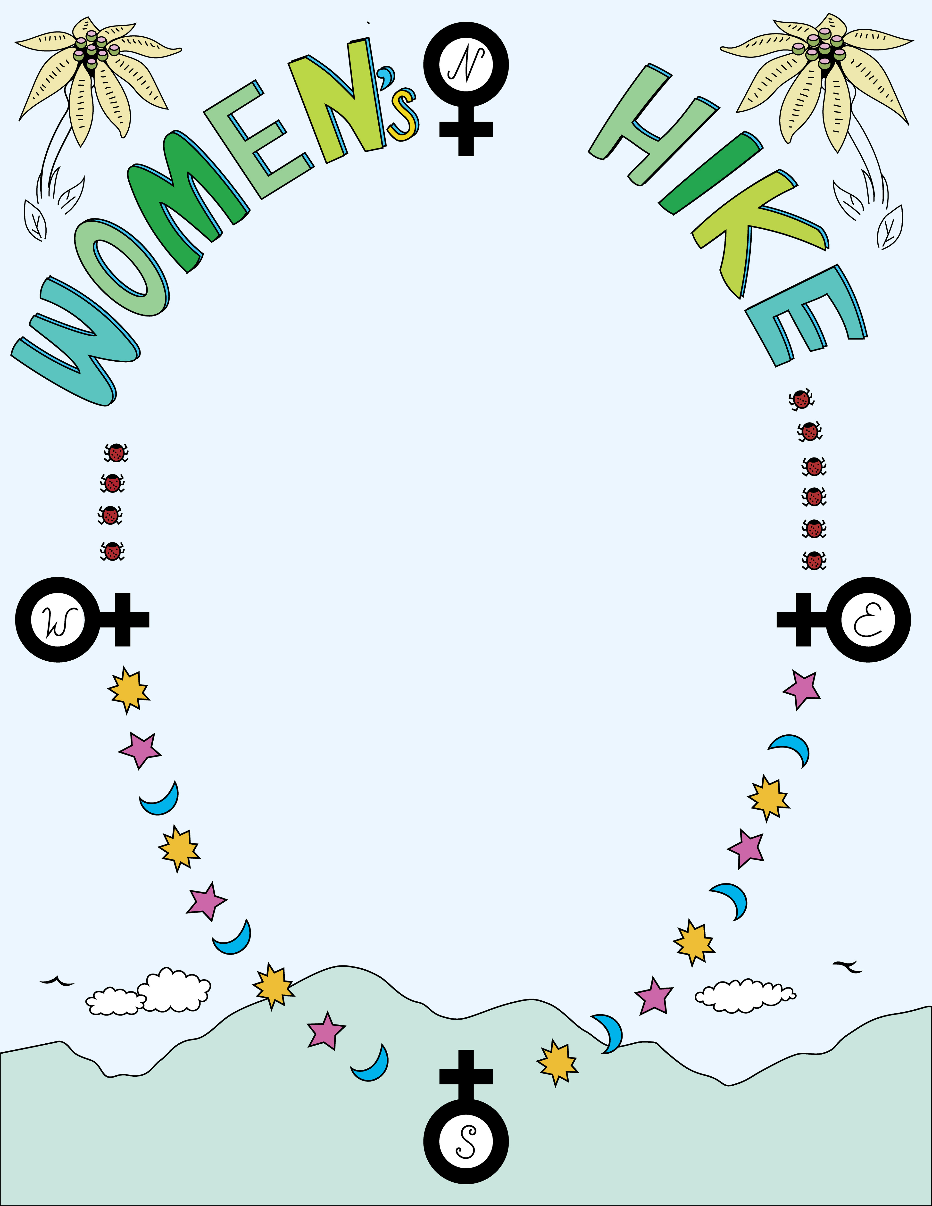 Women's Hike Poster, Digital Art, Color Version, 2024