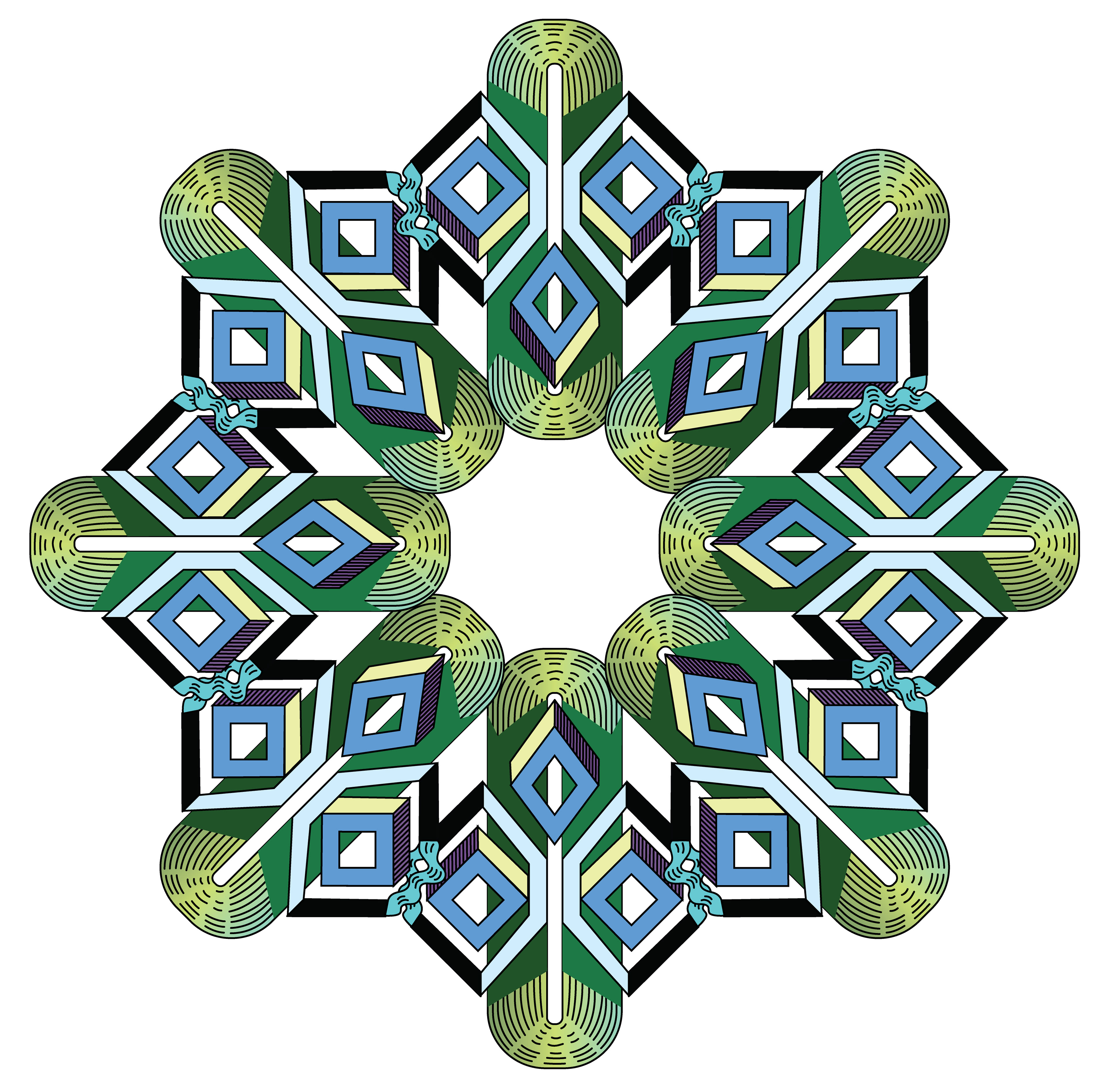 Race Track Triad, Digital Art, Radial, 2025