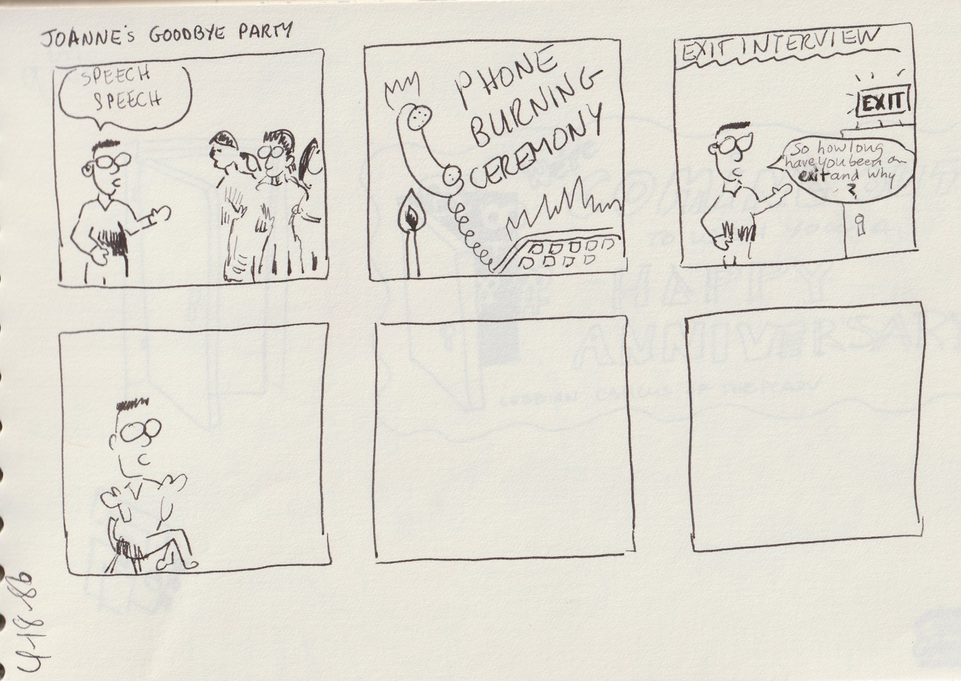 Goodbye Party, Pen on Paper, 1986