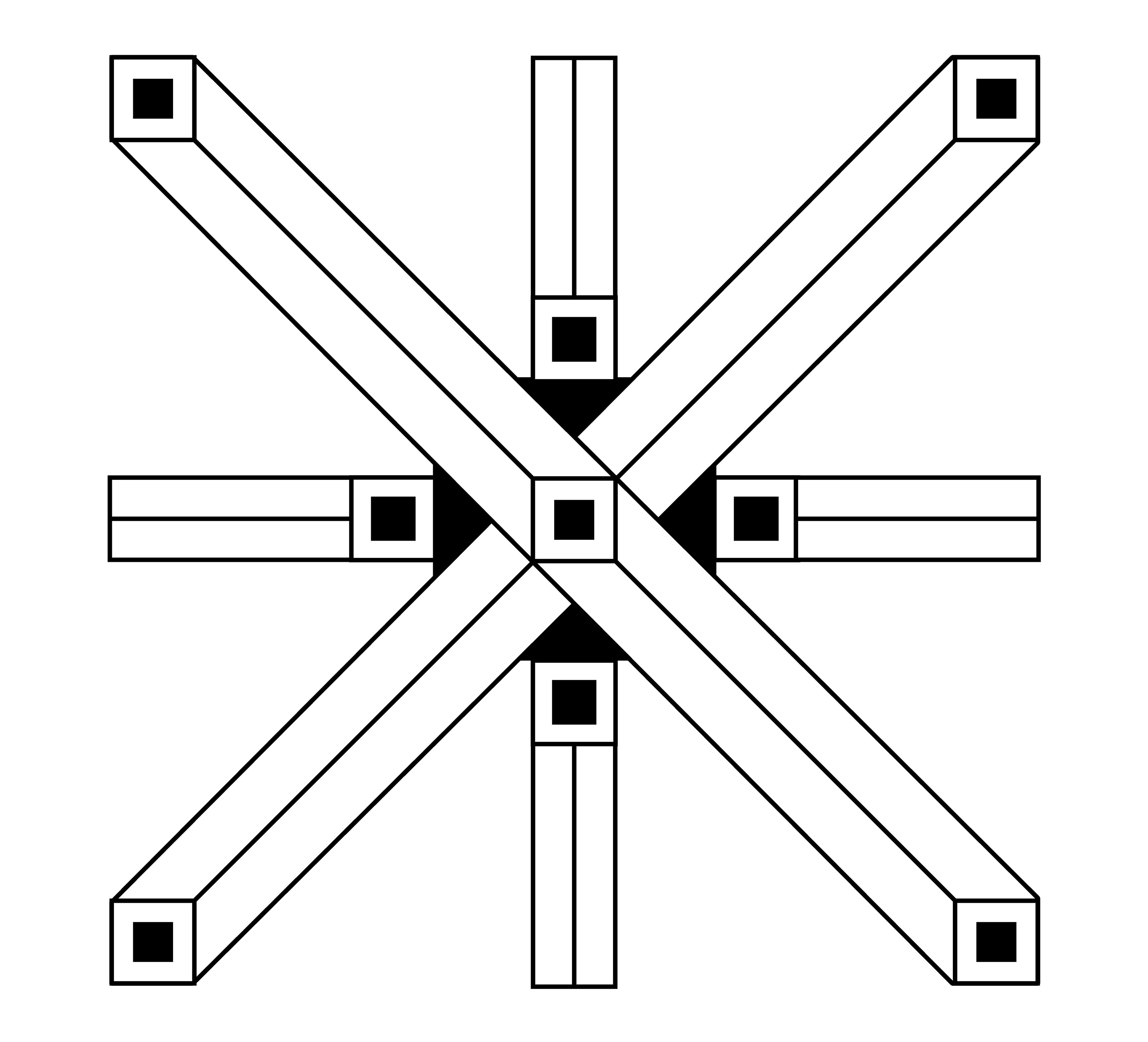 Angle Beams, Vector Drawing, 2025