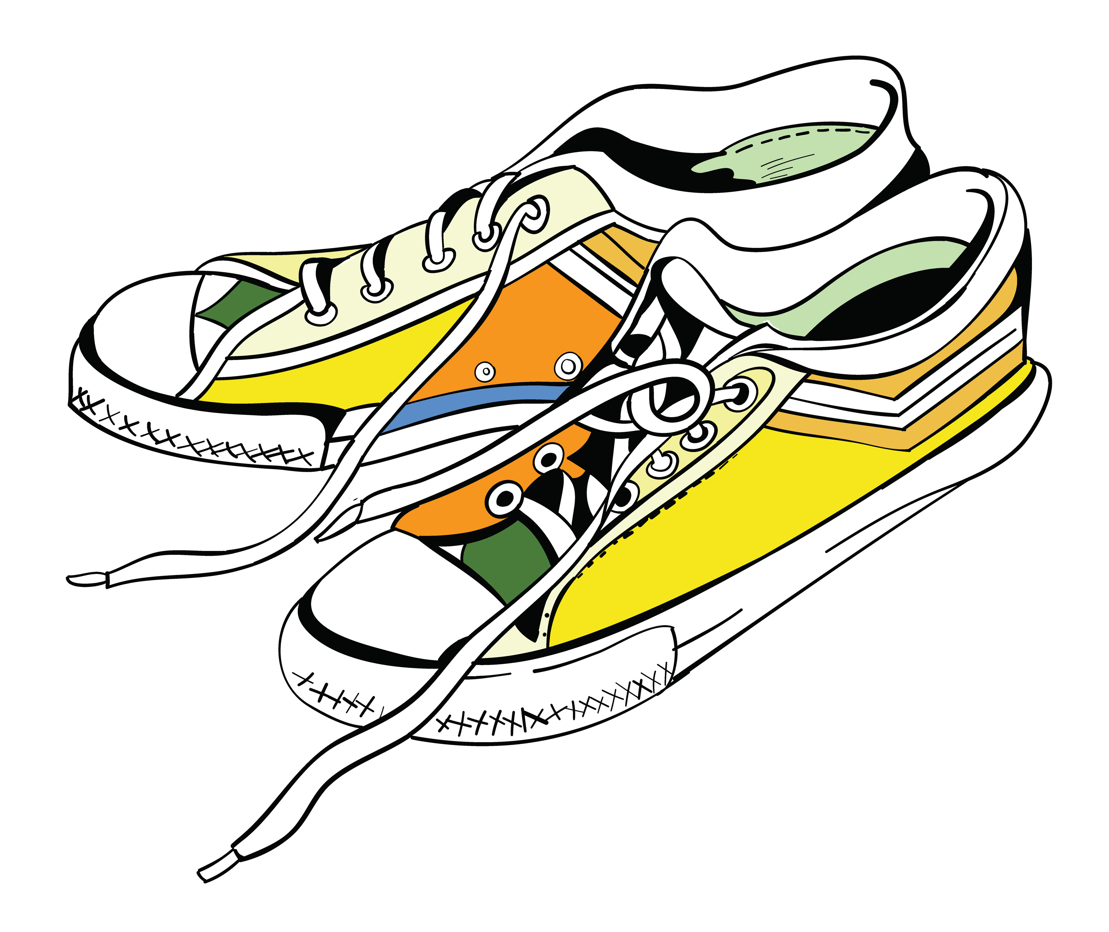 Sneakers, Multi Color version, Digital Art, 2019