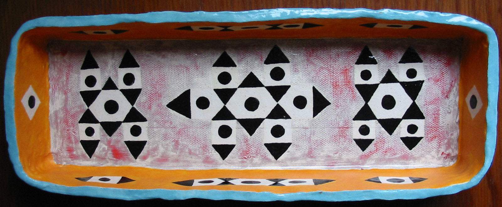 Ceramic Tray, Hand-Built, 14” x 5.25” x 2”, May 2002