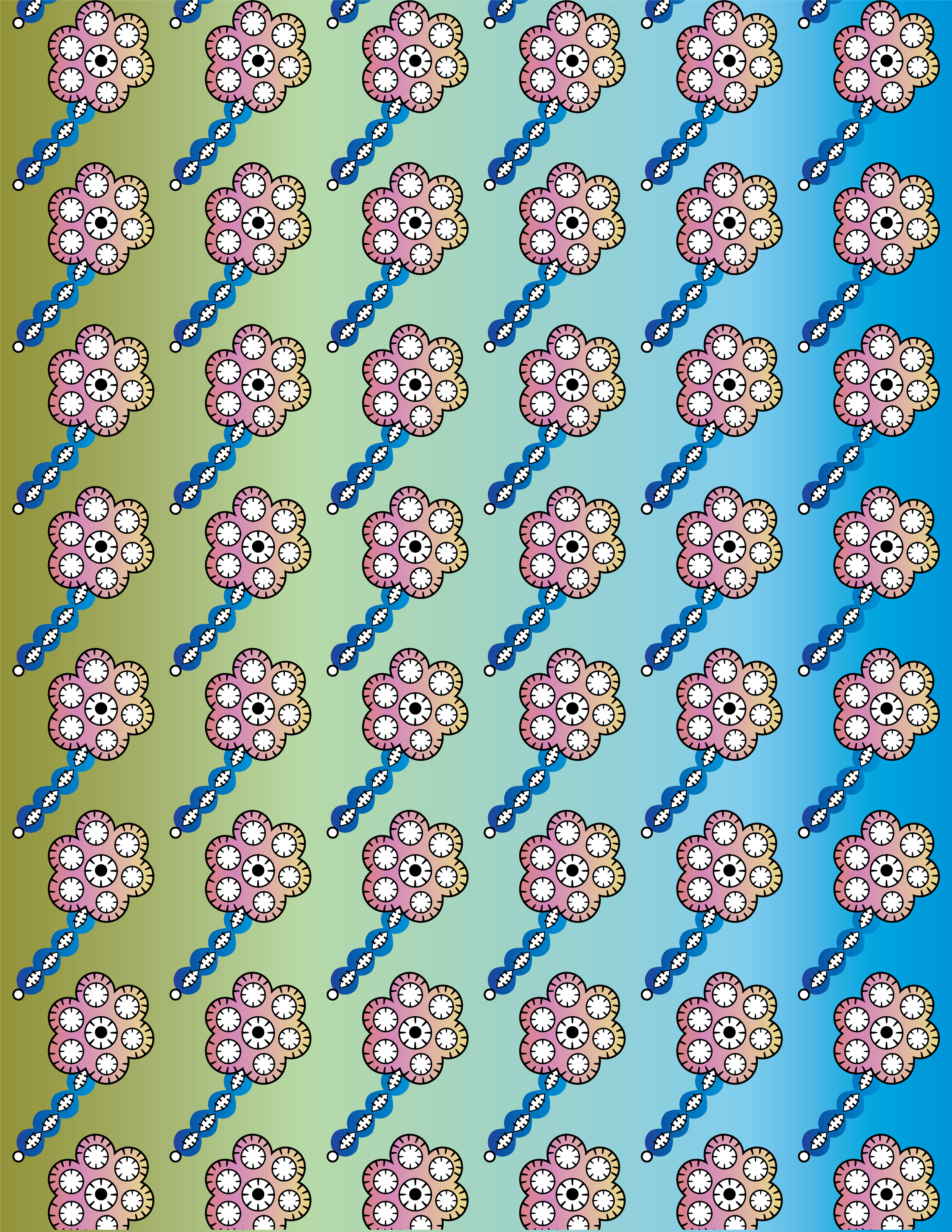 Interlocking Disk Daisies, Digital Art, Pattern 3, 2025