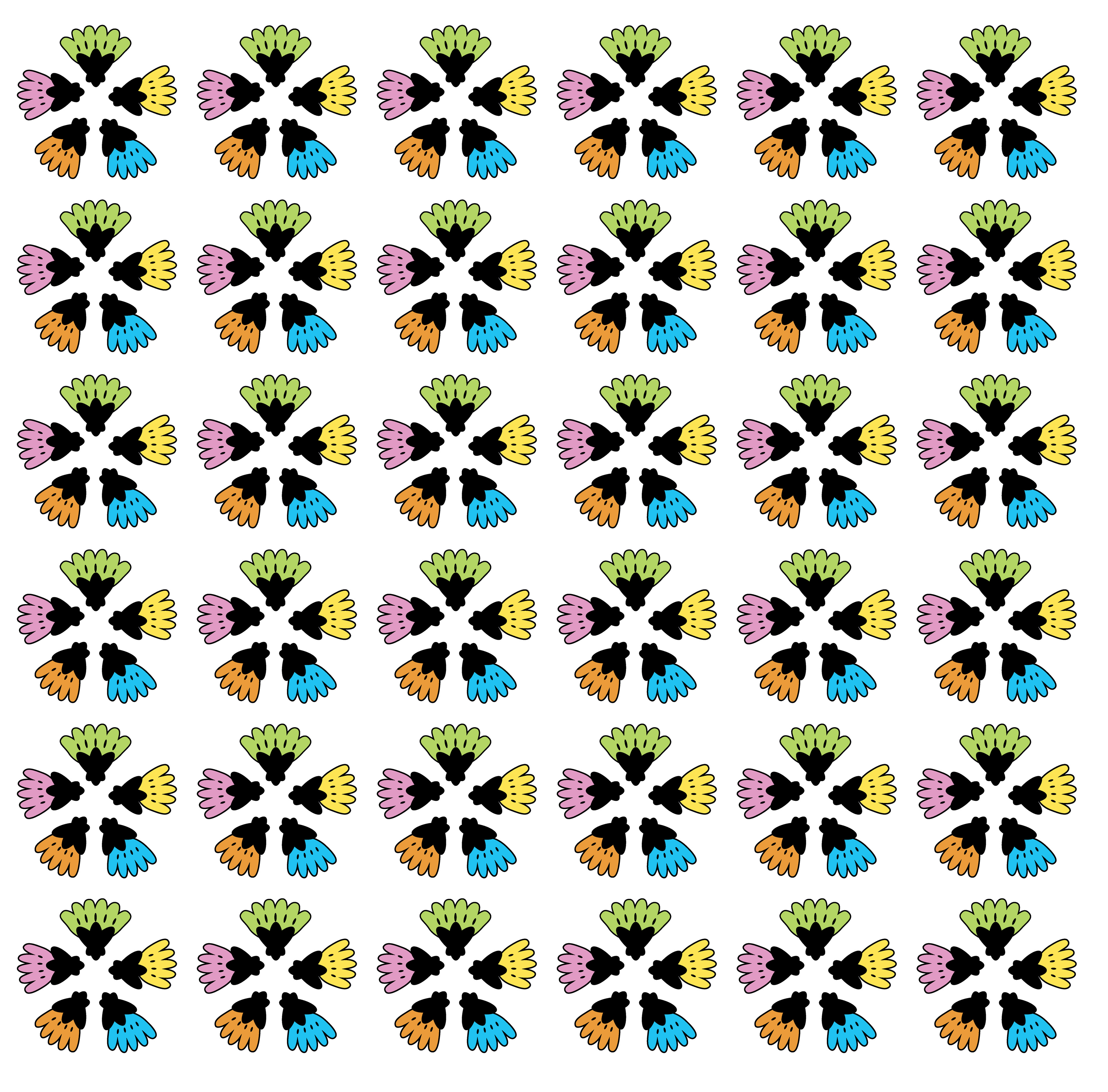 Flower Hands, Digital Art, Pattern 2, 2022