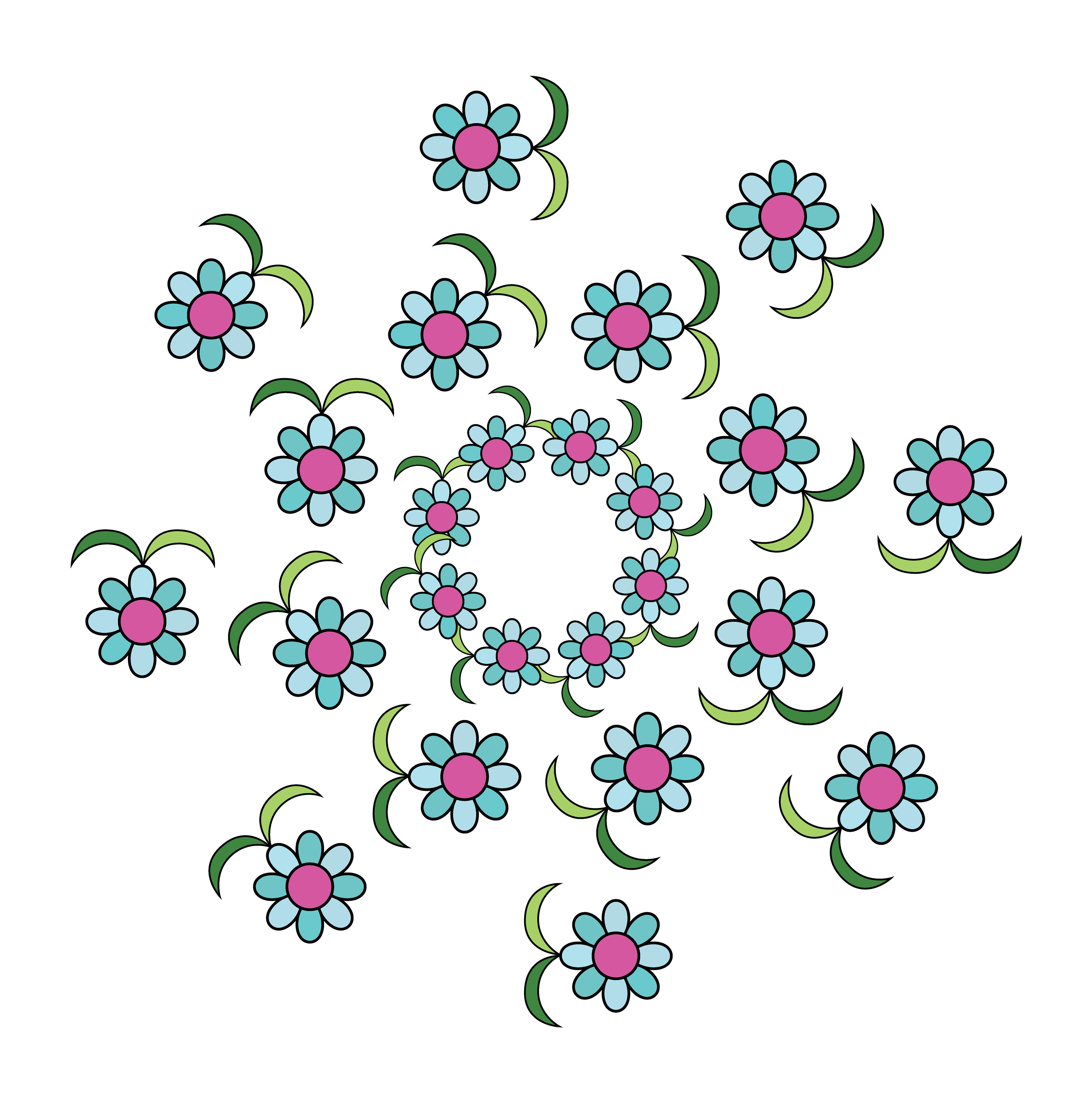 Flower Pendant, Digital Art, Radial 2, 2025
