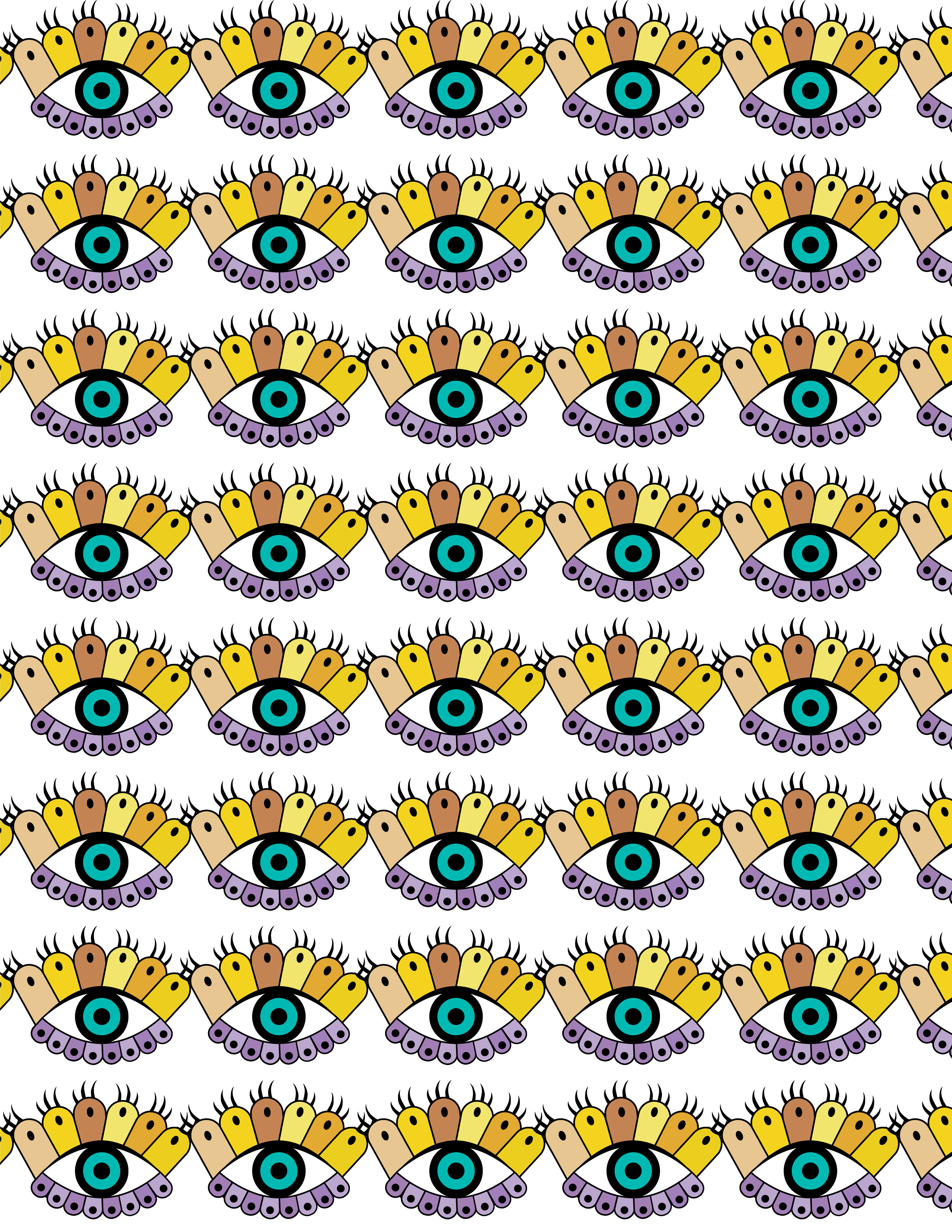 Flower Eyelashes, Digital Art, Pattern 1, 2025