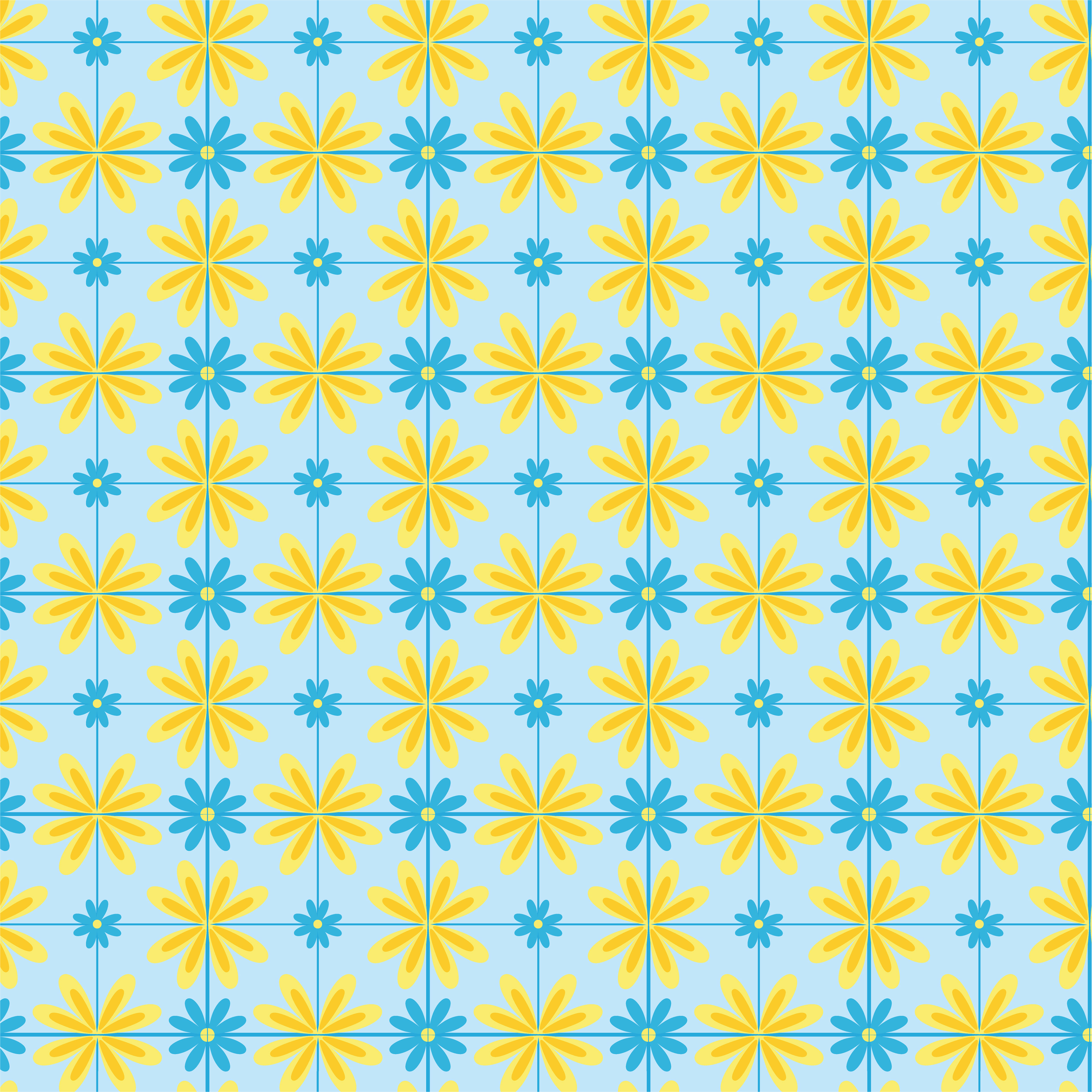 Flower Tiles Pattern 1, Digital Art, 2025