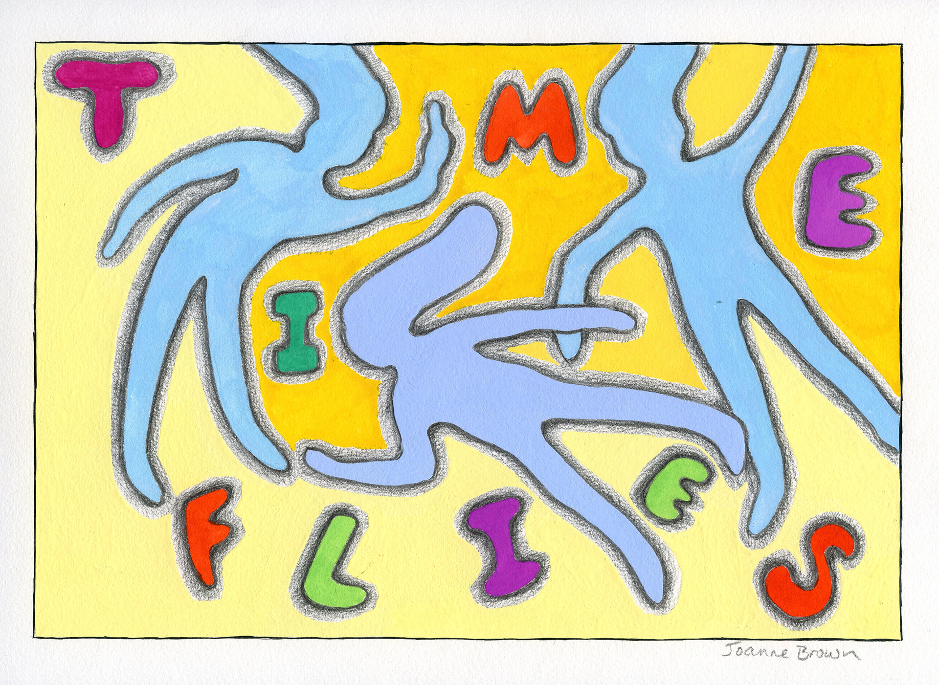 Time Flies, Watercolor on Paper, 10" x 7", 1991