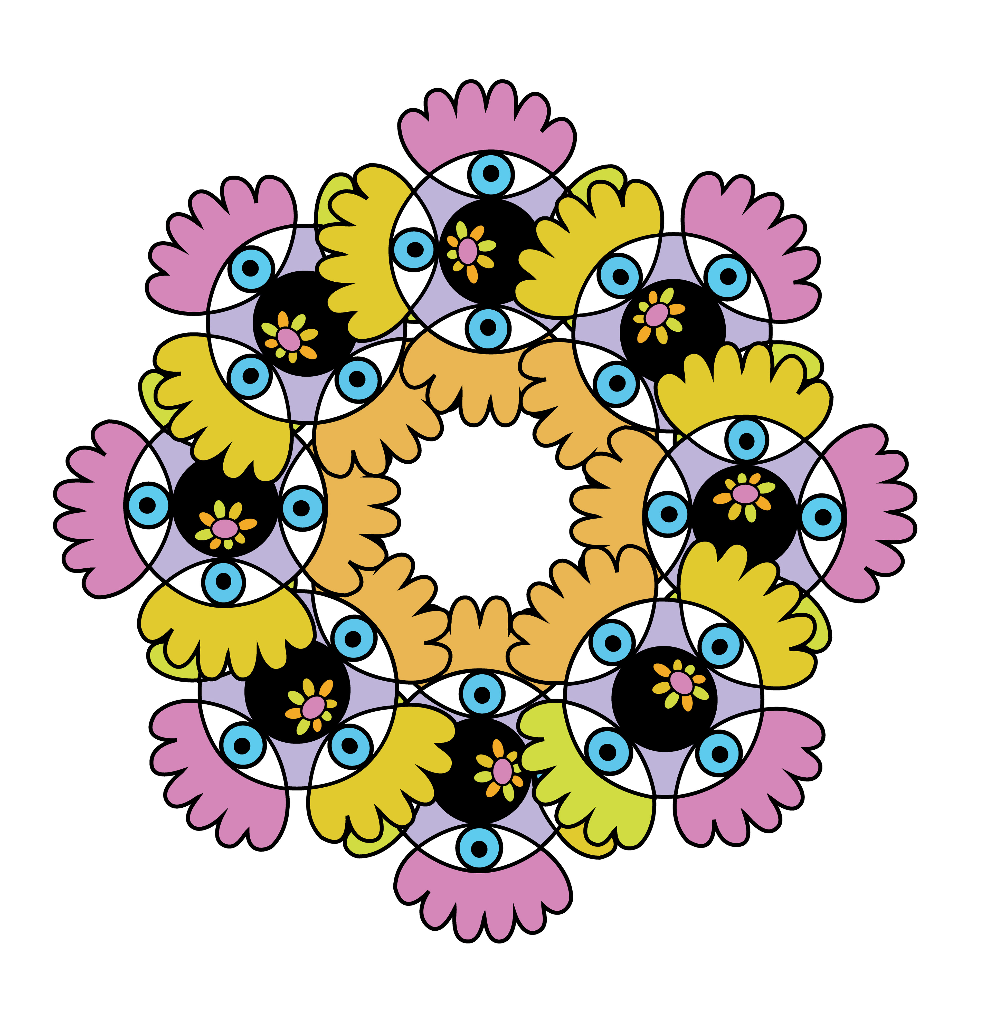 Flower Eyes, Digital Art, Radial, 2025
