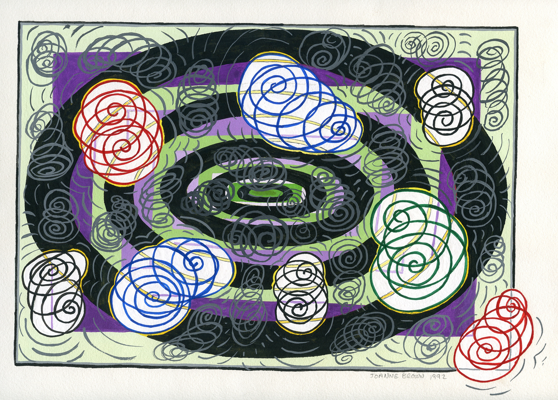 Spiral Storm, Watercolor Painting, 1992