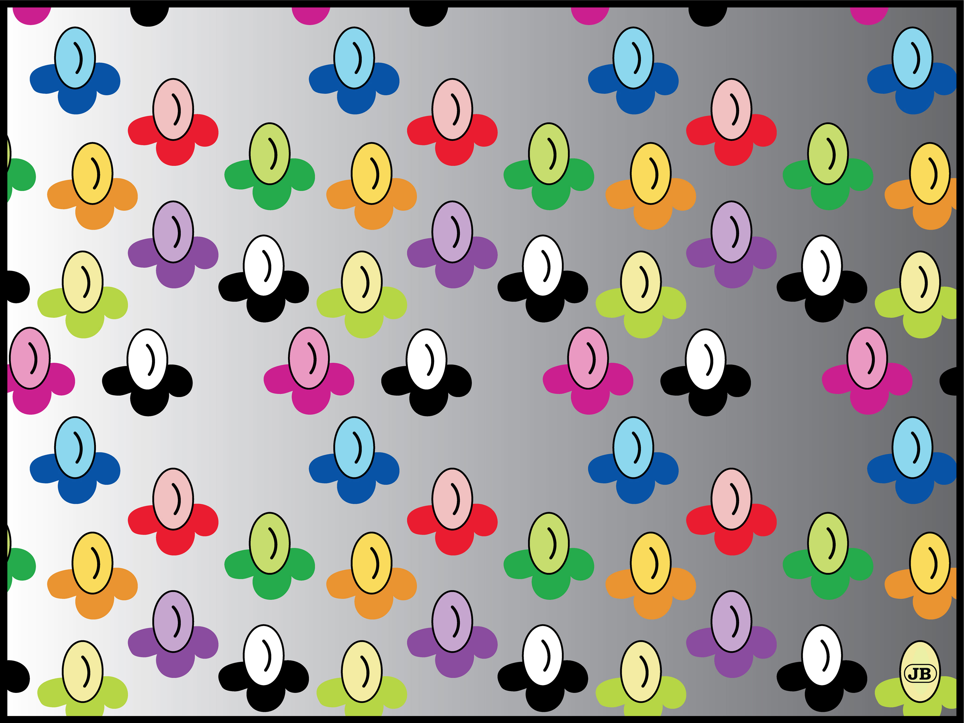 Candy Flower Pattern, Digital Art, 2023