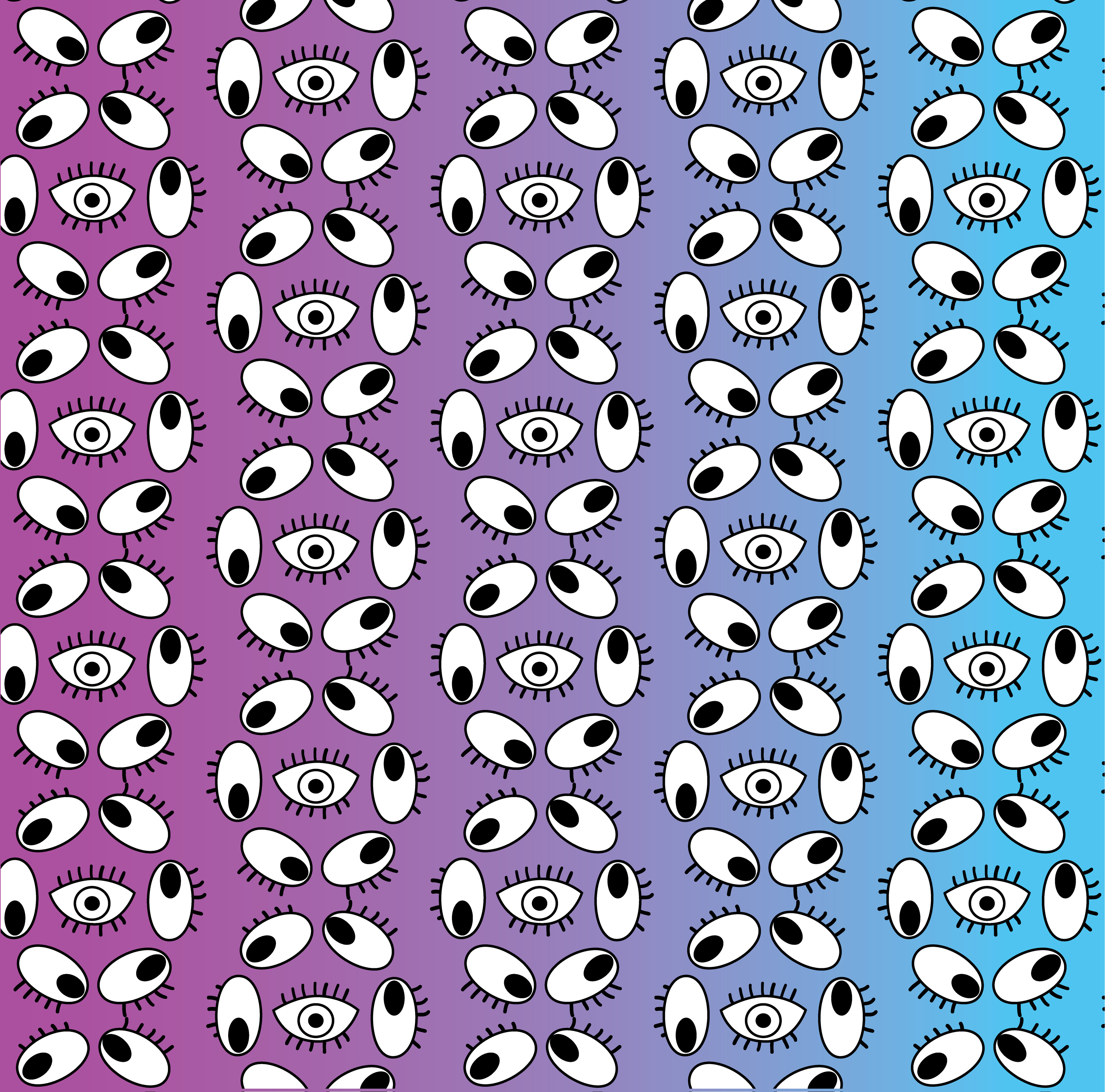 Spinning Eye Flowers, Digital Art, Pattern 1, 2020