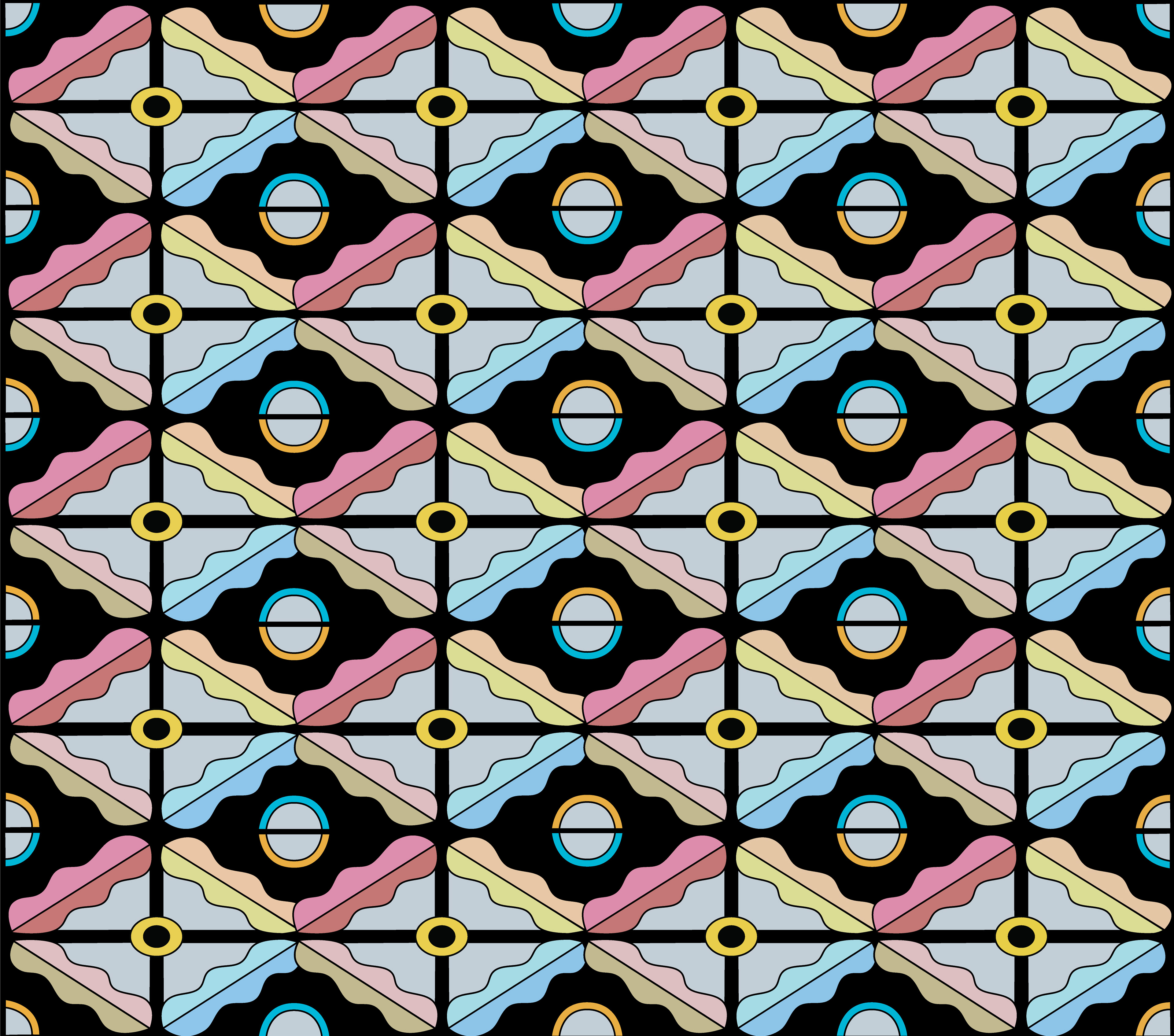 Flower Waves, Digital Art, pattern 3, 202