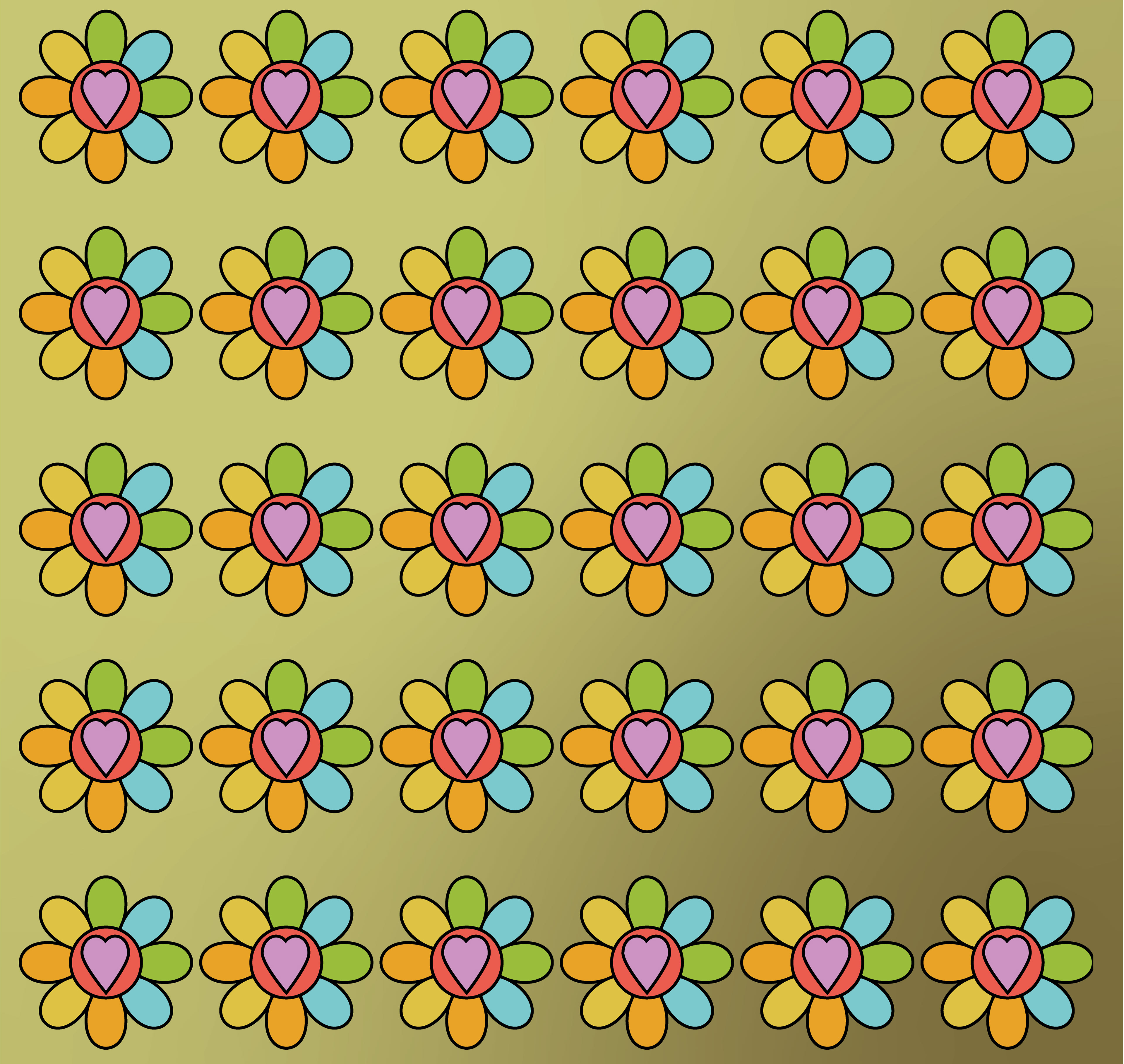 Flower Heart, Digital Art, Pattern, 2026