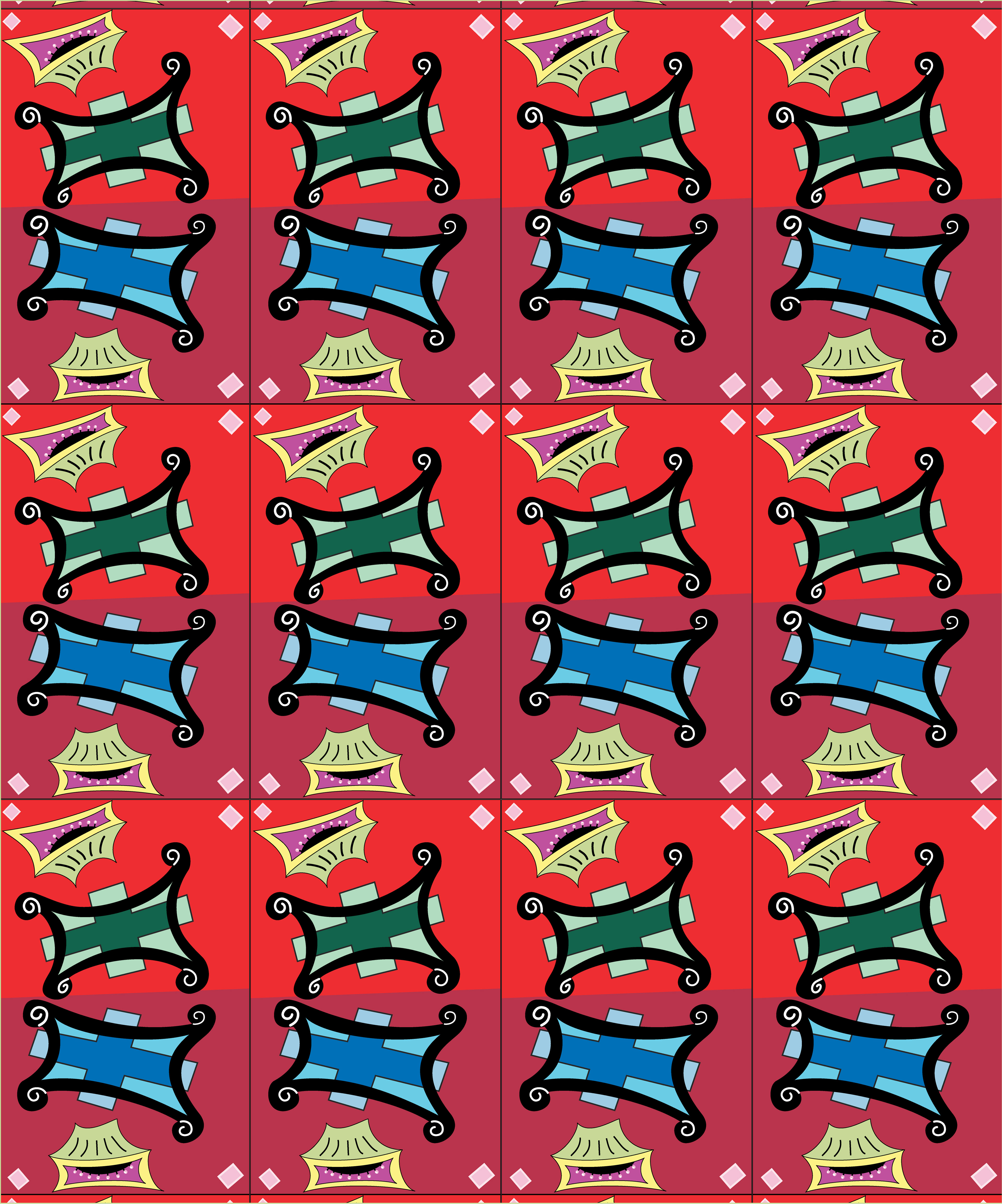 Twin Hassocks, Digital Art, Pattern 1, 2007
