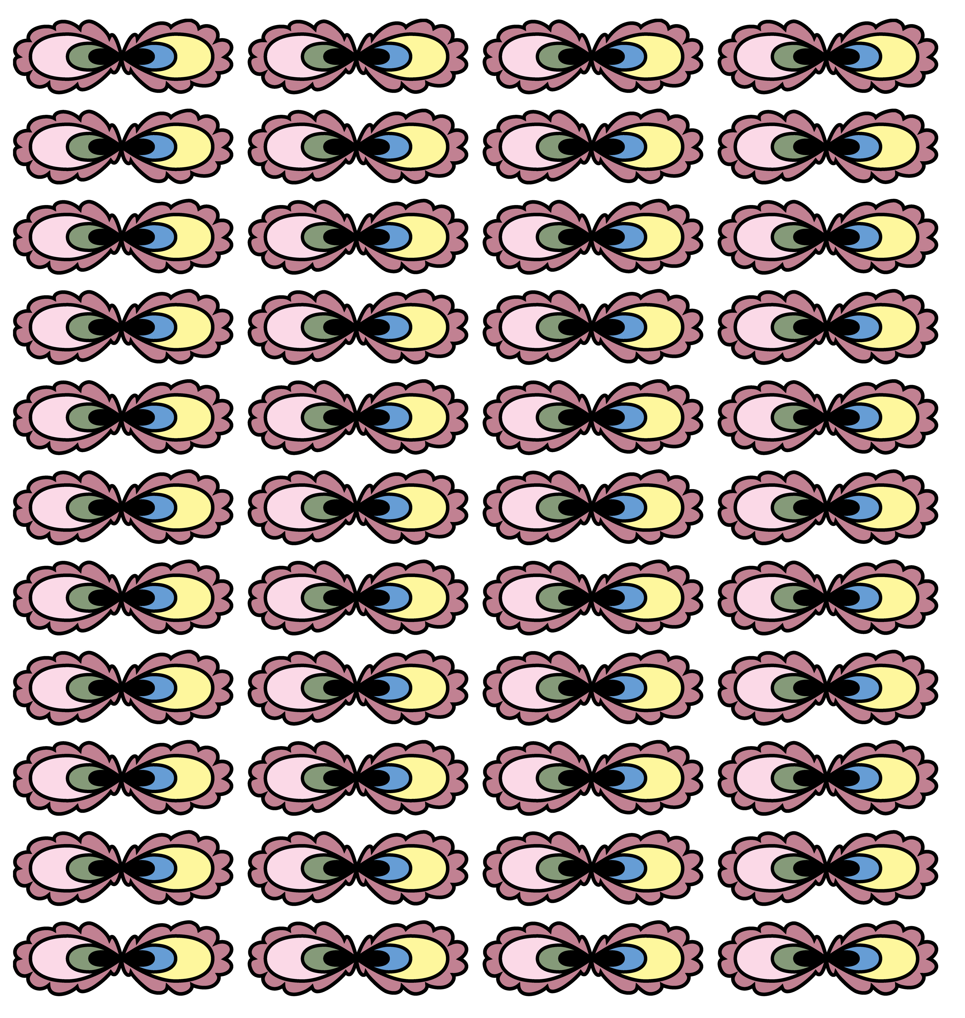 Cross-Eyed Flowers, Digital Art, Pattern 3, 2024