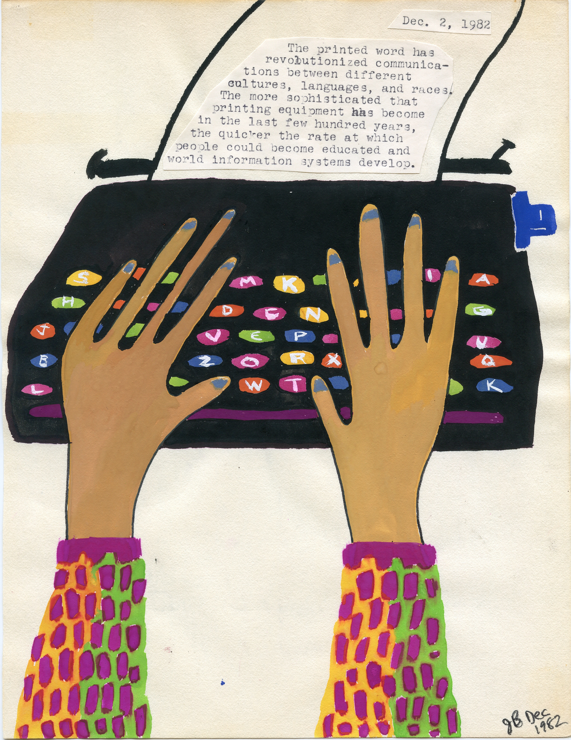 Printing Equipment, Watercolor on Paper, December 1982