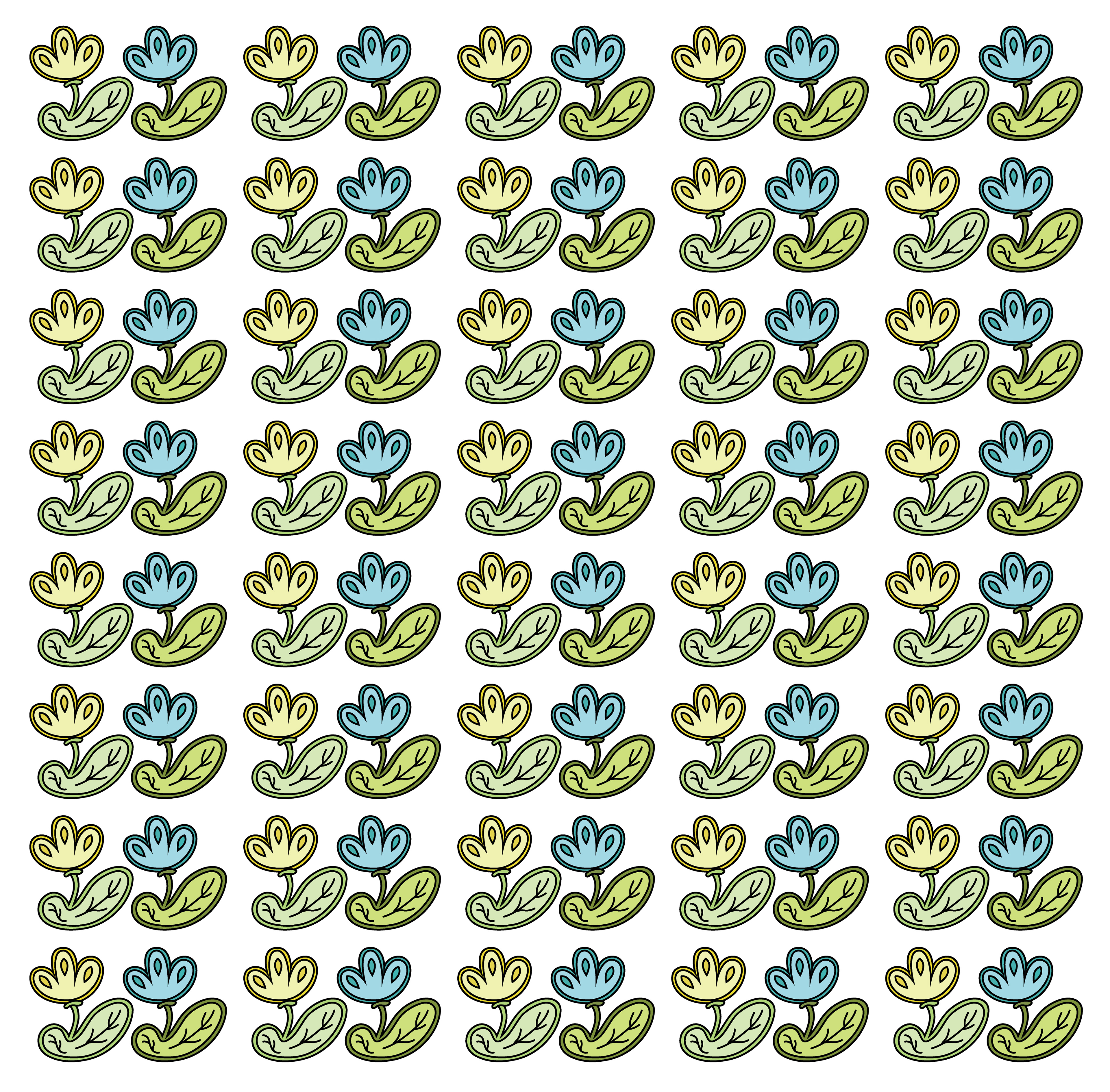 Flower Decals, Digital Art, Pattern 4, 2025