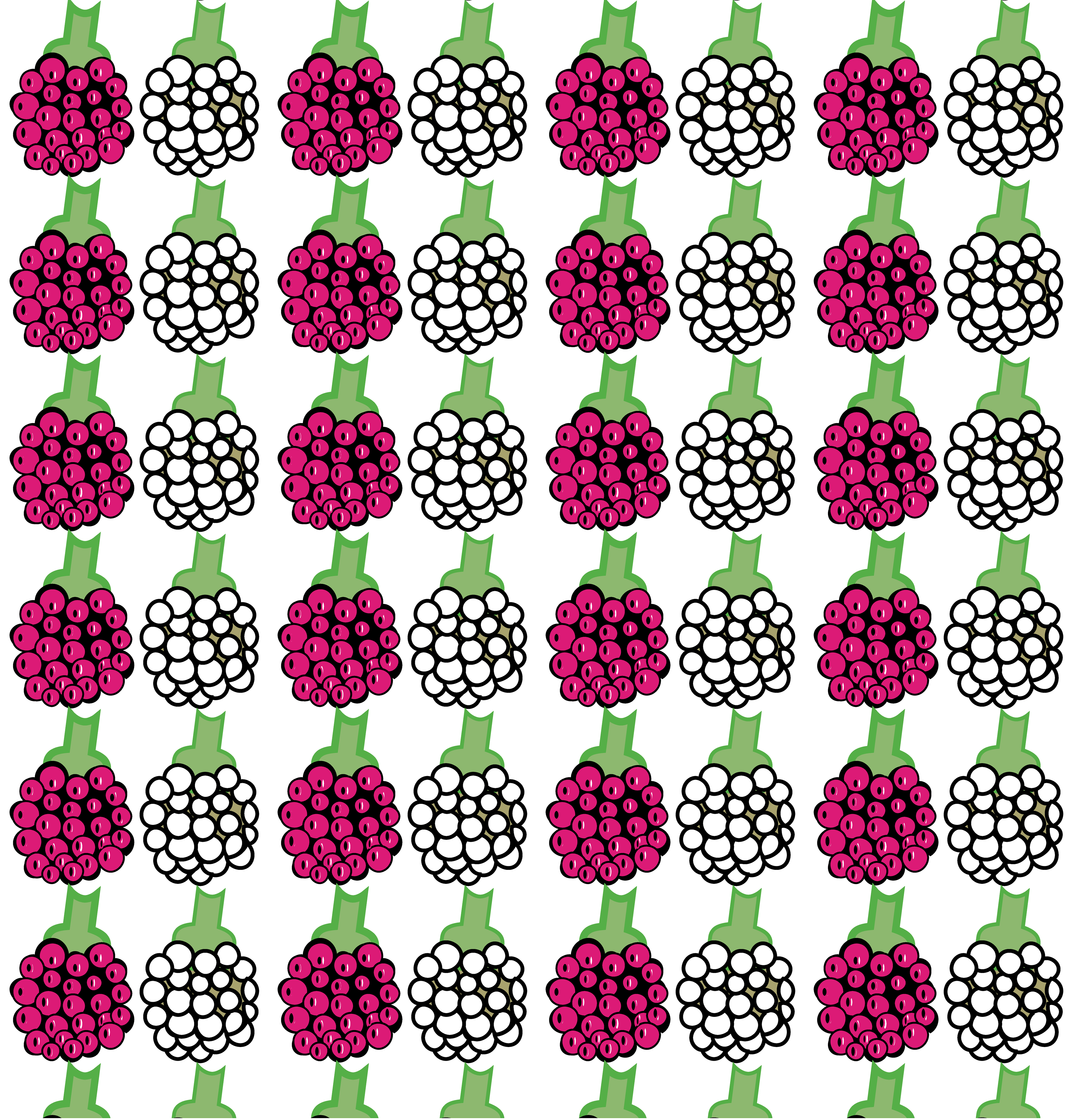 Berry Pattern 1 with transparency, Digital Art, 2025