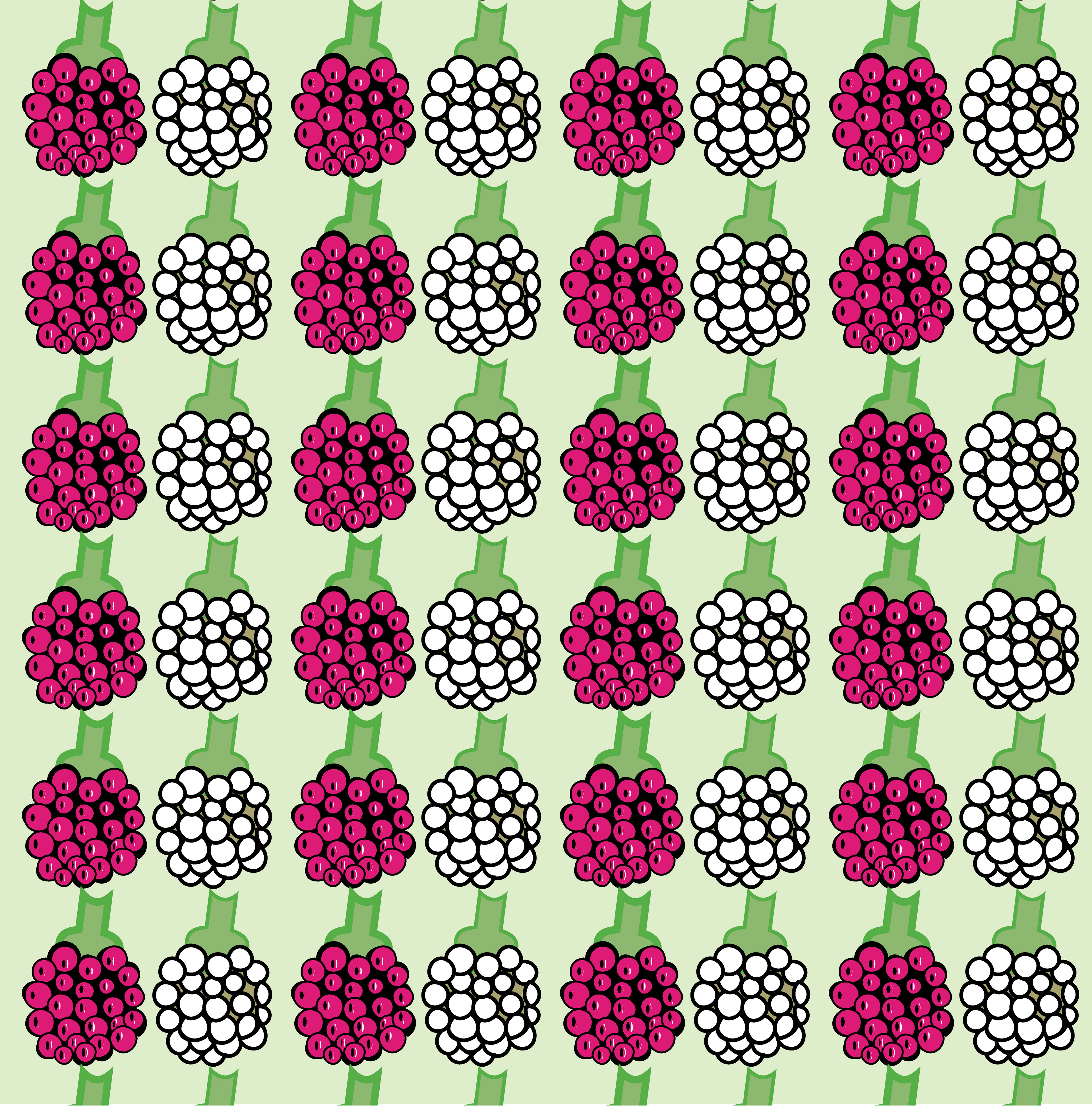 Berry Pattern 1, Digital Art, 2025