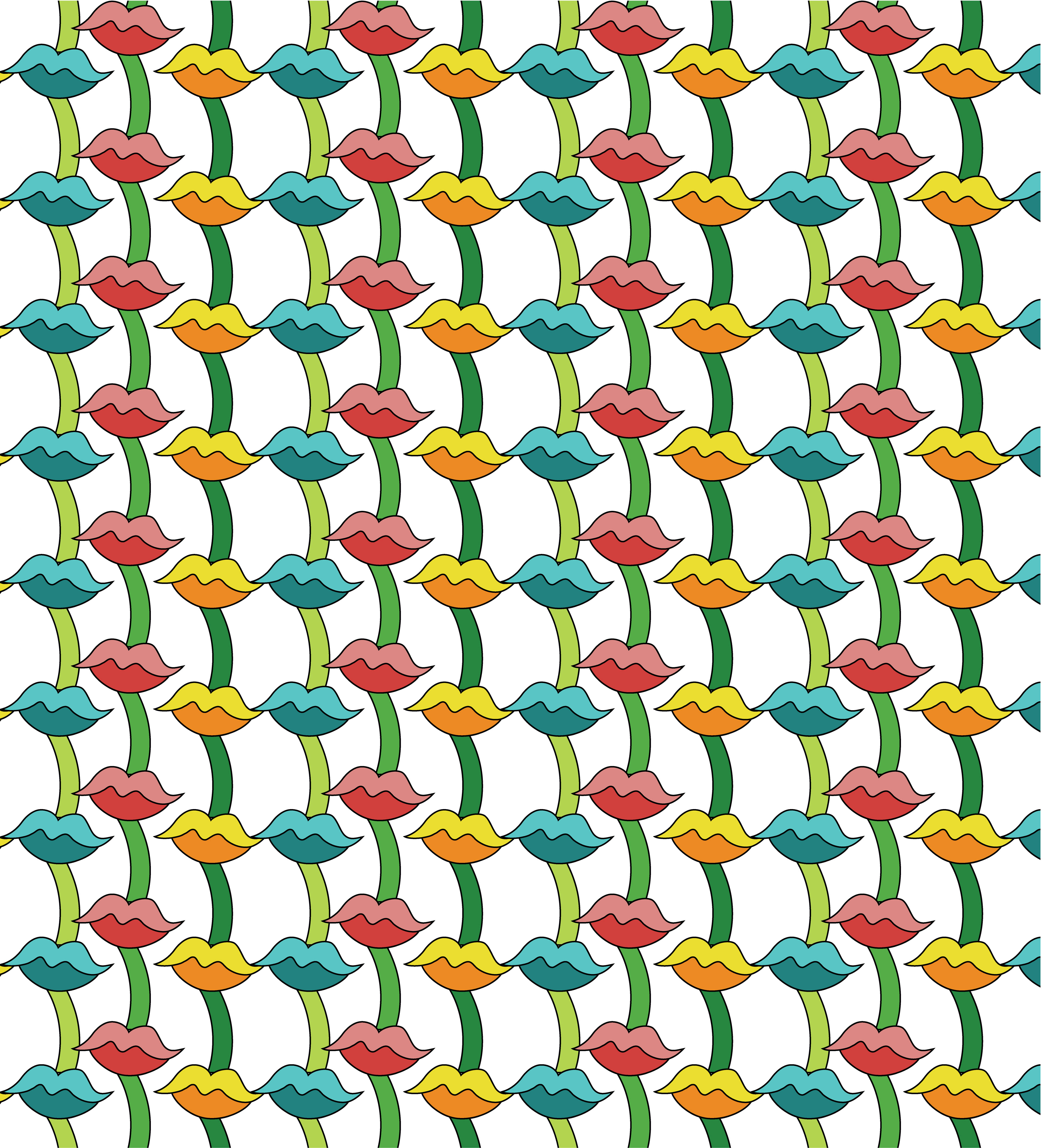 Lip Vines, Digital Art, Pattern 1, 2026