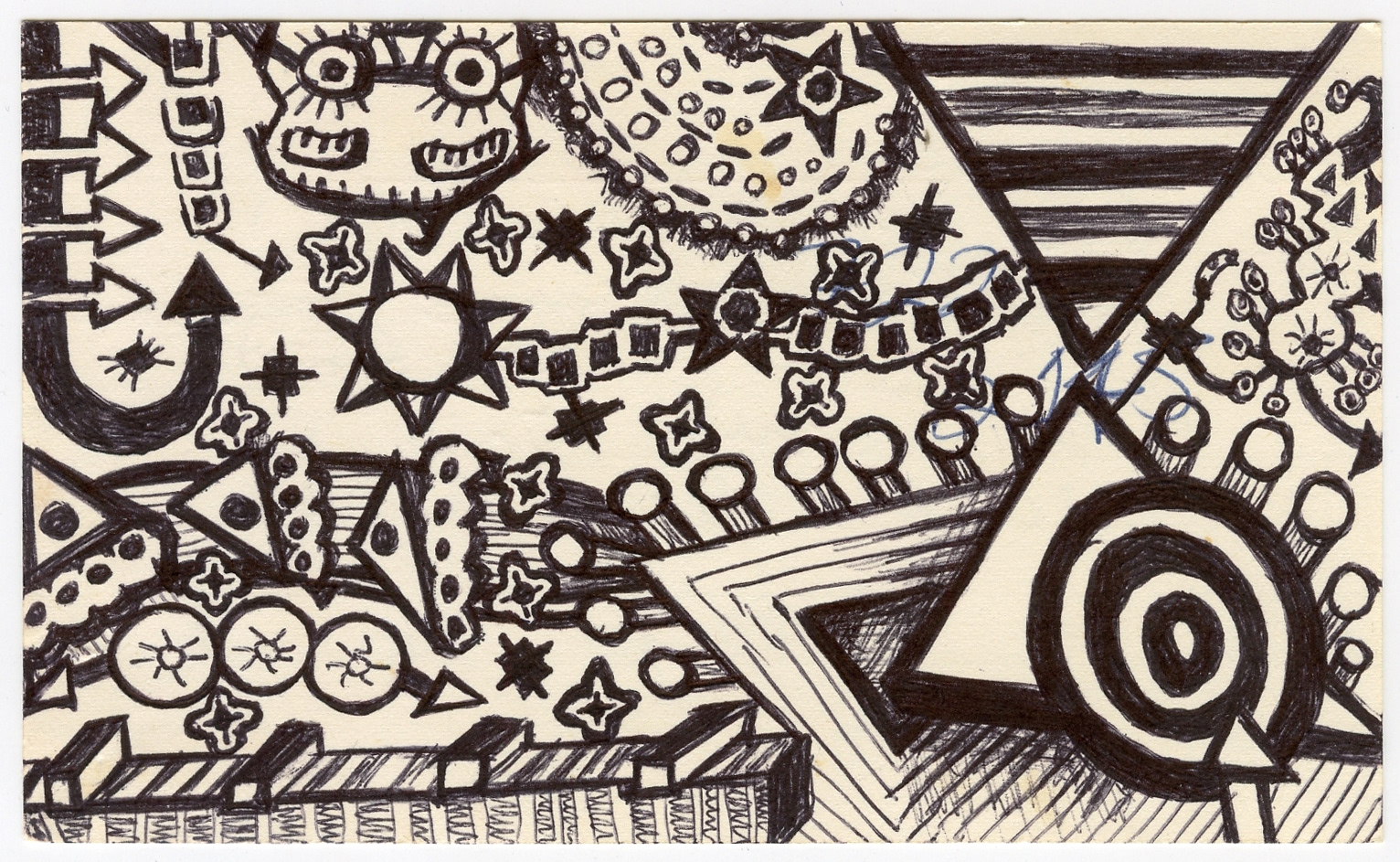 Dropping In, Ball-point Pen on an index card, 1978