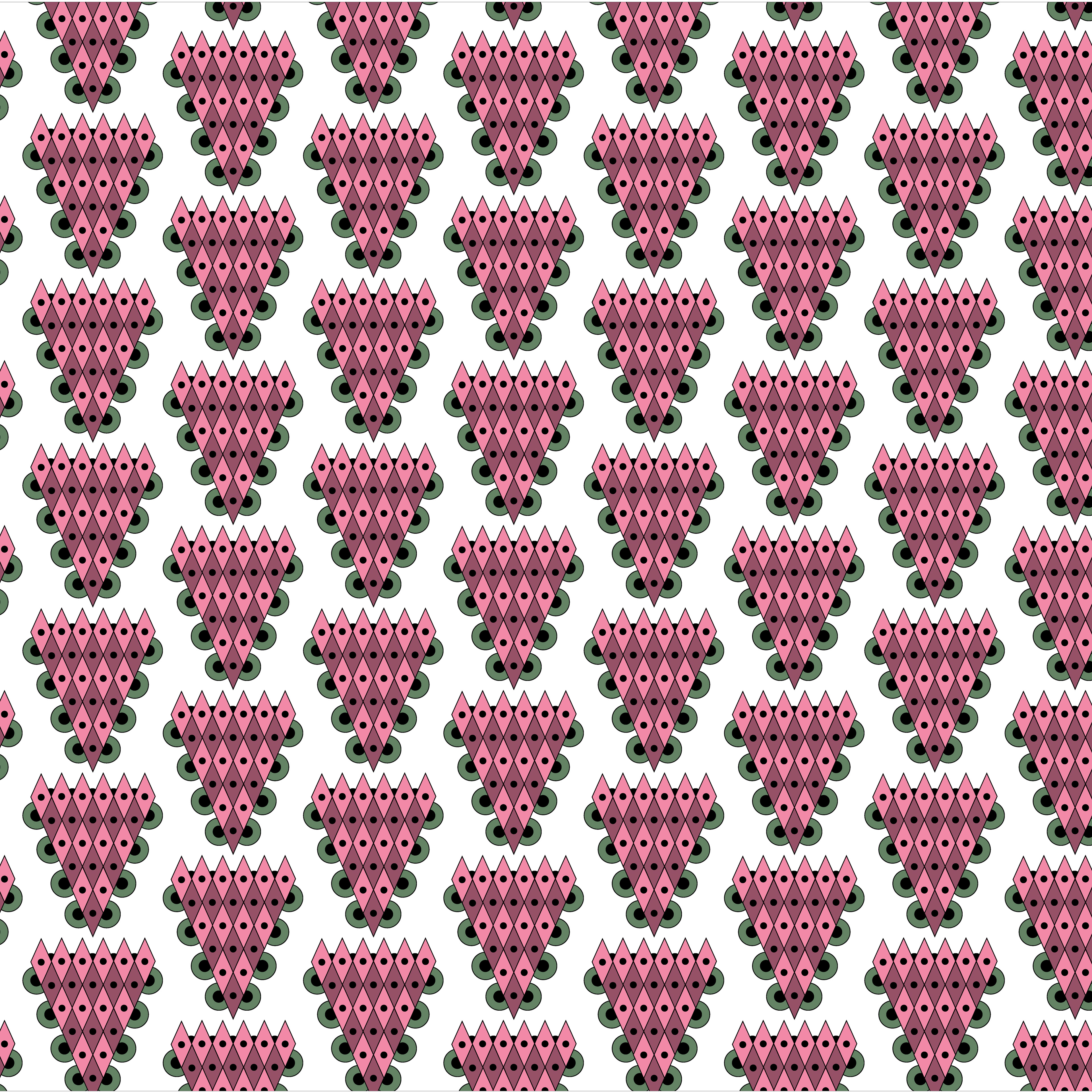 Strawberry Cone, Digital Art, Pattern 5, 2021